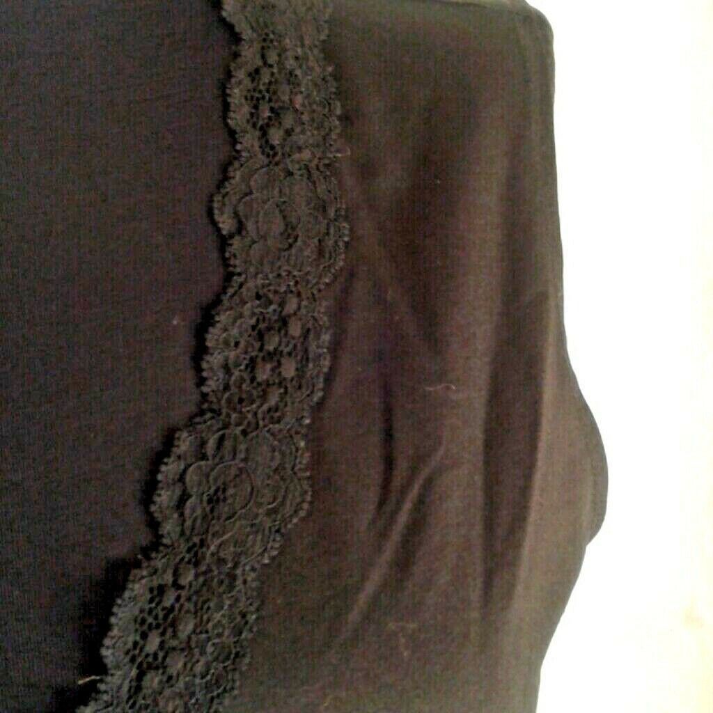 Chicos Chicos Size 1 M 8 Tank Top Black Sleeveless Lace Trimmed V N Size M / US 6-8 / IT 42-44 - 6 Thumbnail