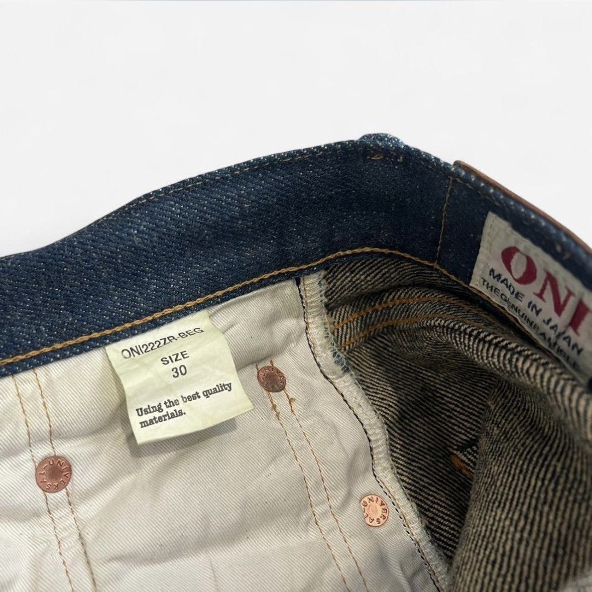 Oni Oni Denim 222ZR-BEG ‘Secret Denim’ 20oz - One Wash Size US 30 / EU 46 - 5 Thumbnail