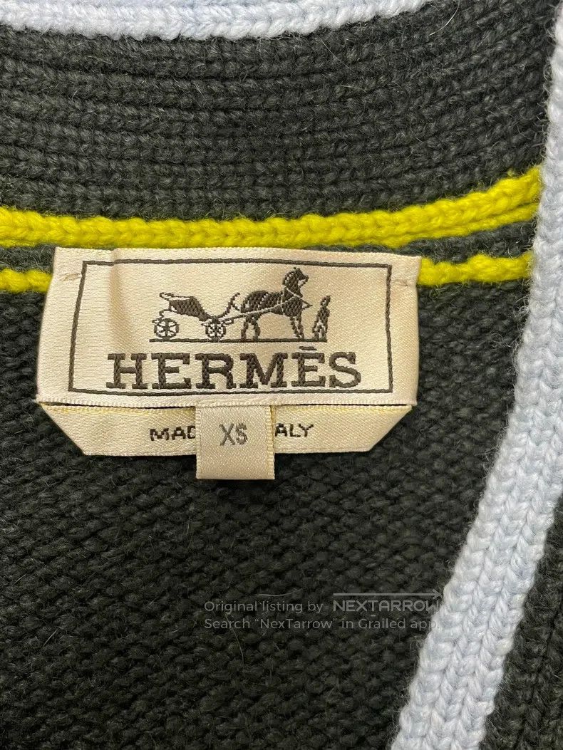 Hermes Hermes Geometric Pattern Patchwork Knit Open Cardigan Jack Size US XS / EU 42 / 0 - 4 Thumbnail