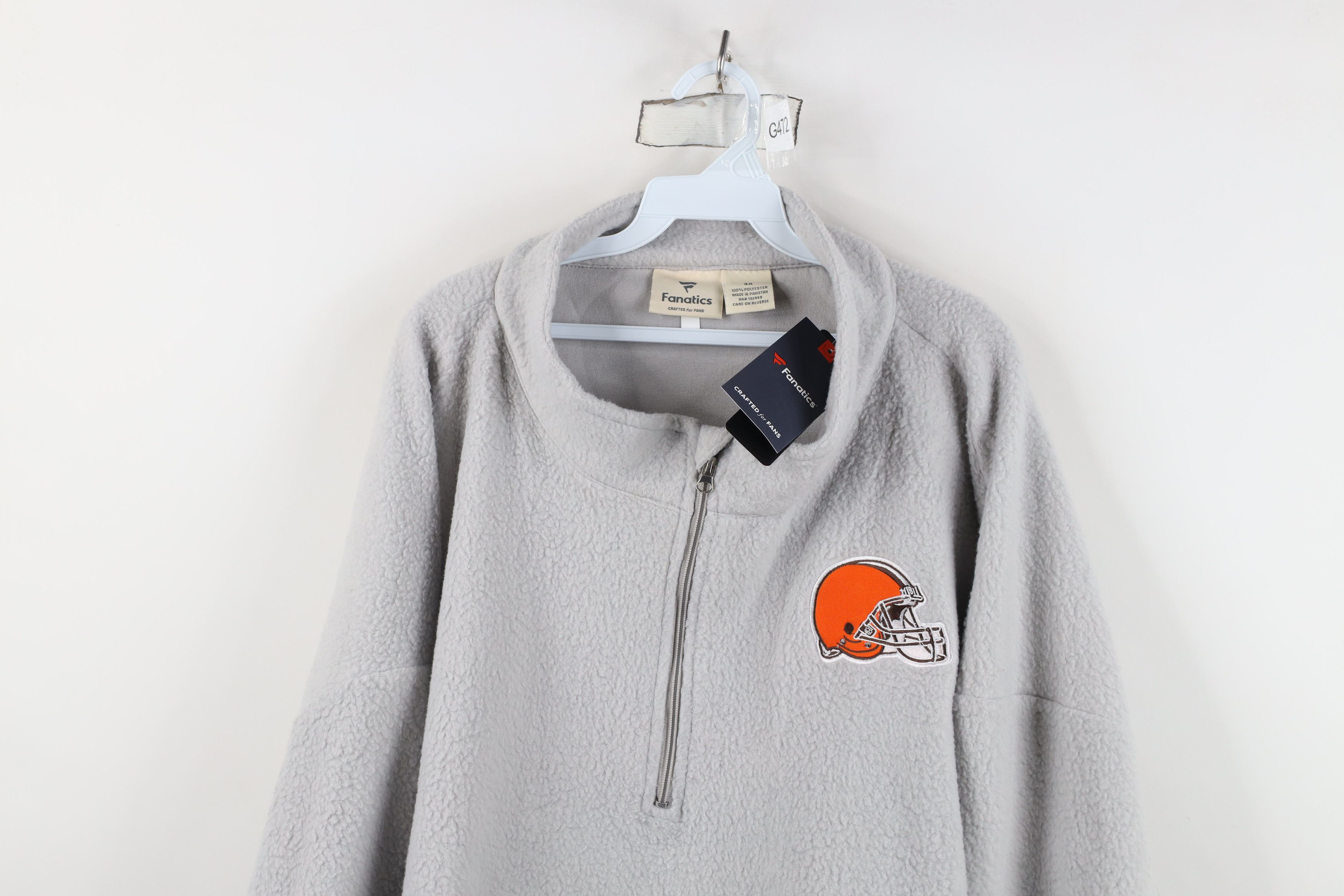 Vintage New Fanatics Football Half Zip Fleece Pullover Sweater Size 4XL / US 24-26 - 2 Thumbnail