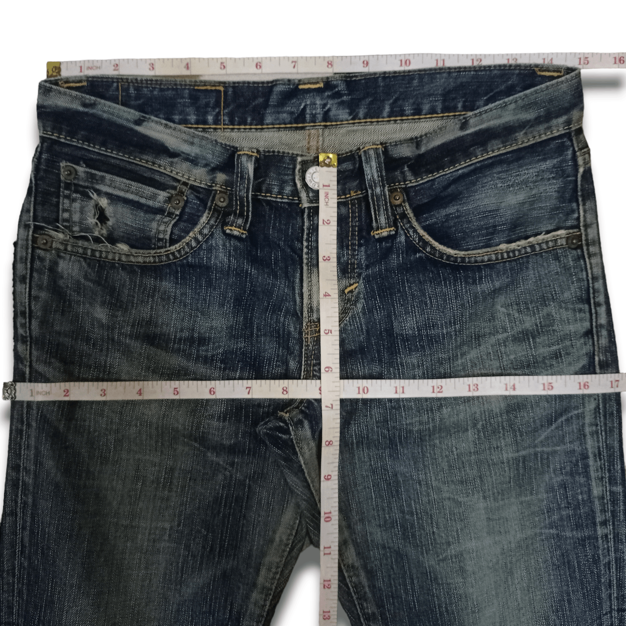 Edwin Vintage Japanese Edwin 503 Mudwash Ripped Jeans 30x29 Size 30" / US 8 / IT 44 - 10 Thumbnail