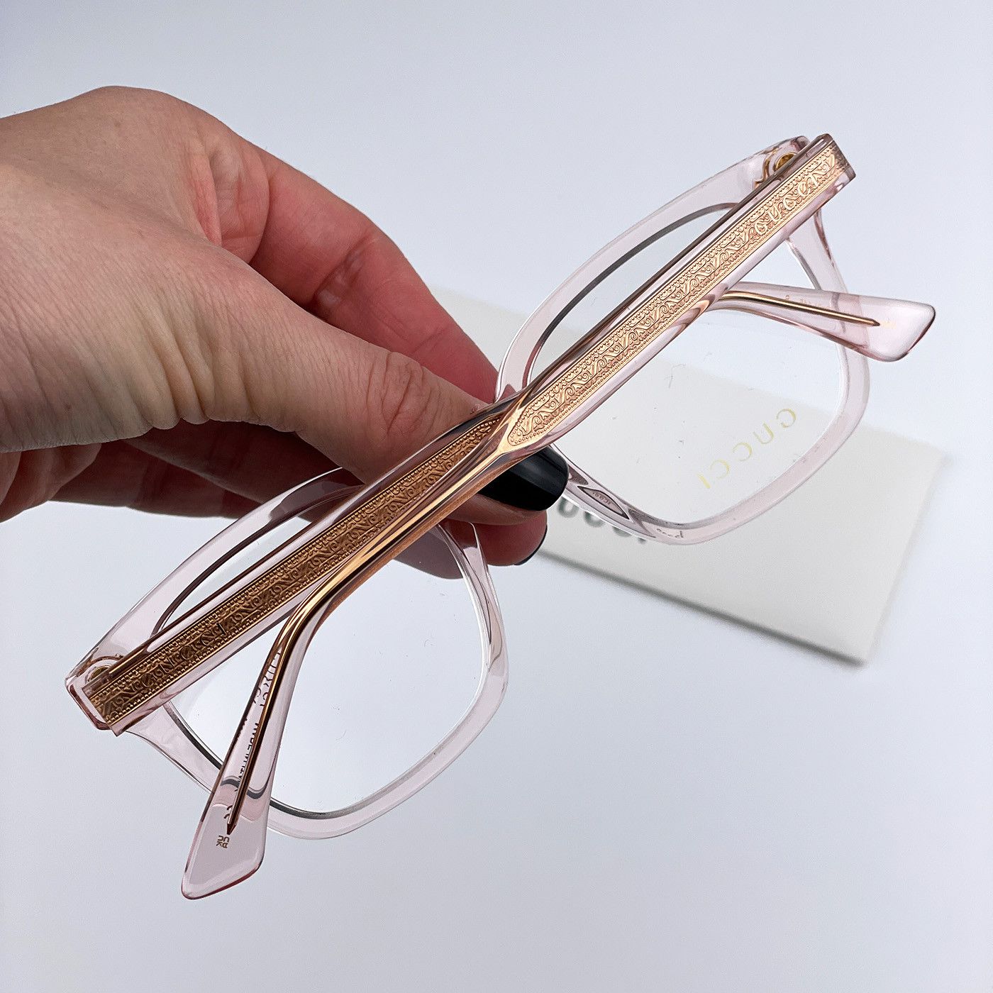Gucci NEW Gucci GG0184O 013 Pink Square Unisex Eyeglasses Size ONE SIZE - 3 Thumbnail