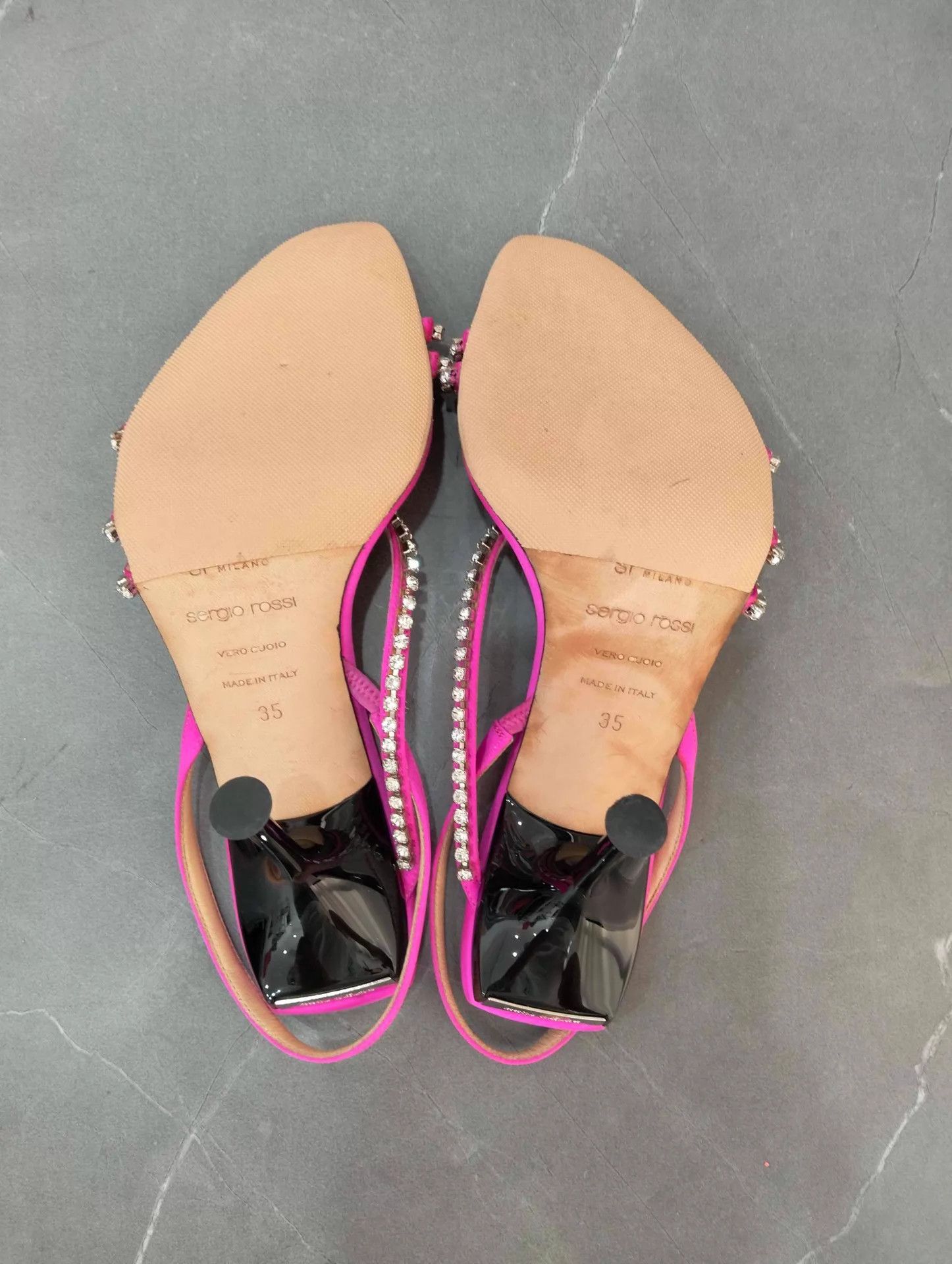 Sergio Rossi Sergio Rossi Magenta Crystal-Embellished Heeled Sandals 35 Size US 4.5 / IT 34.5 - 6 Thumbnail