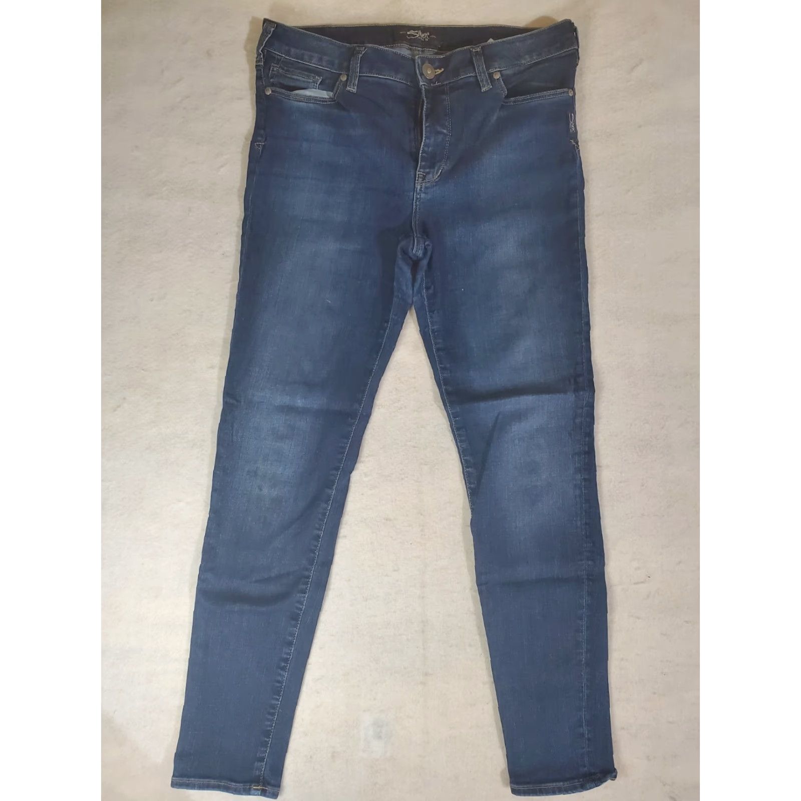Silver Jeans Co. Silver Jeans Signature Jeans Womens 32 x 29 Skinny Dark Wash Denim Blue Size 24" / US 00 / IT 34 - 2 Thumbnail