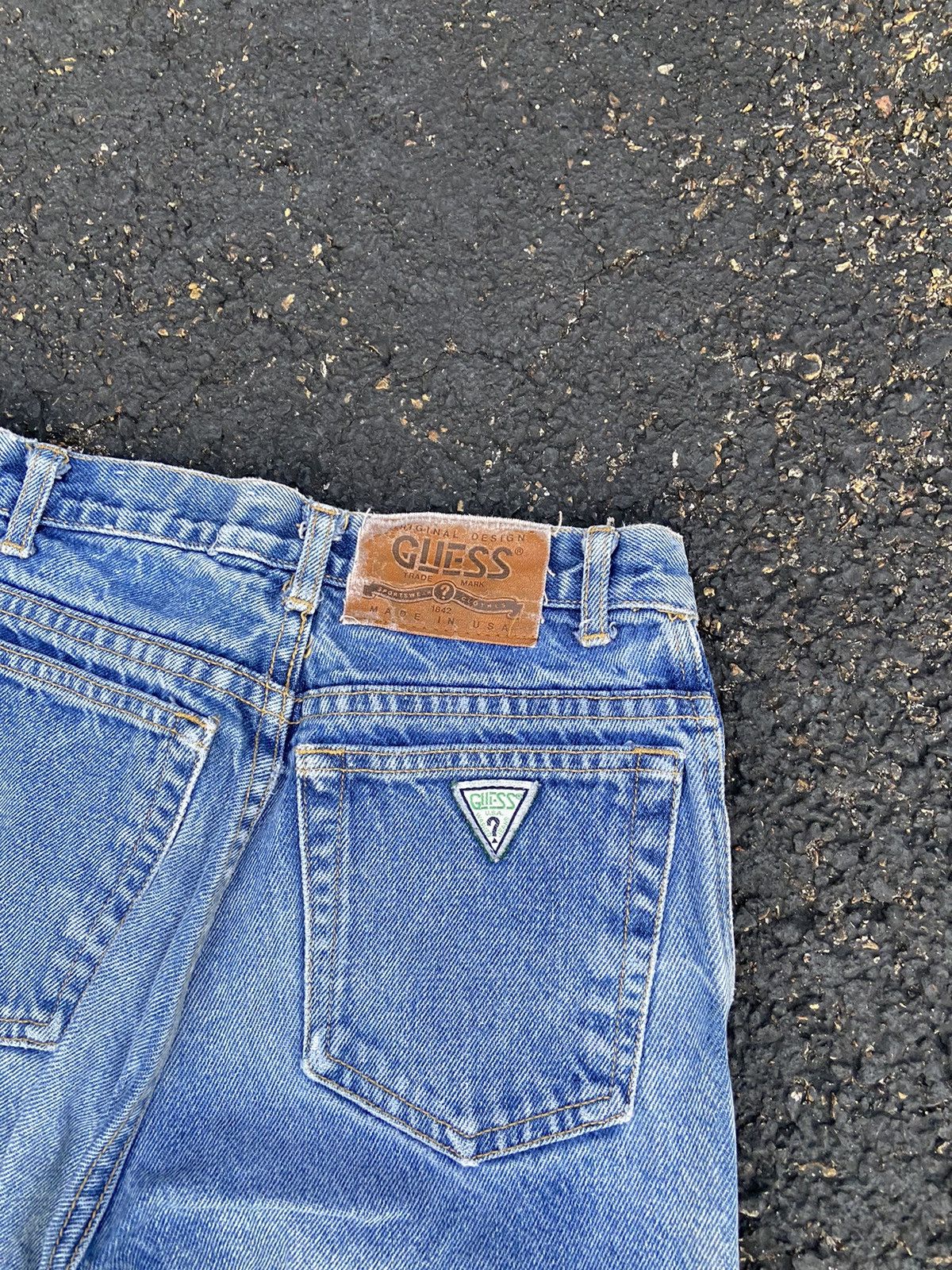 Guess Vintage 90’s Faded USA Made Guess Blue Jeans Unique Size US 26 / EU 42 - 2 Thumbnail