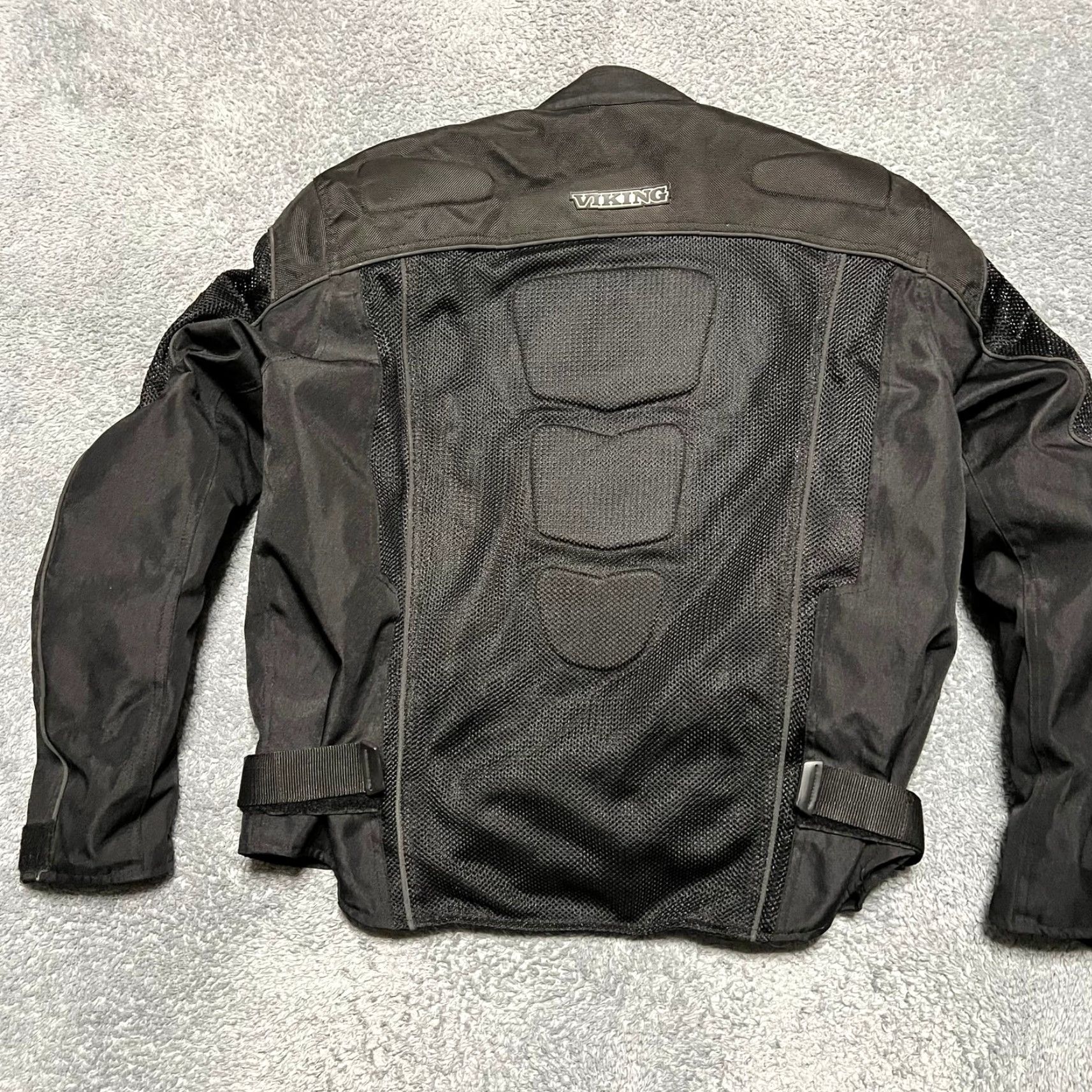 Vintage Viking Motorcycle Jacket Mens Large Armored Removable Padded Coat Black L Regular Men Size US L / EU 52-54 / 3 - 3 Thumbnail
