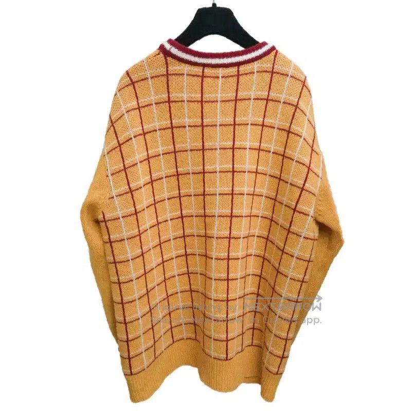 Miu Miu Miu Miu Orange Wool Plaid Long Cardigan . Size XXS / US 00 / IT 34 - 4 Thumbnail