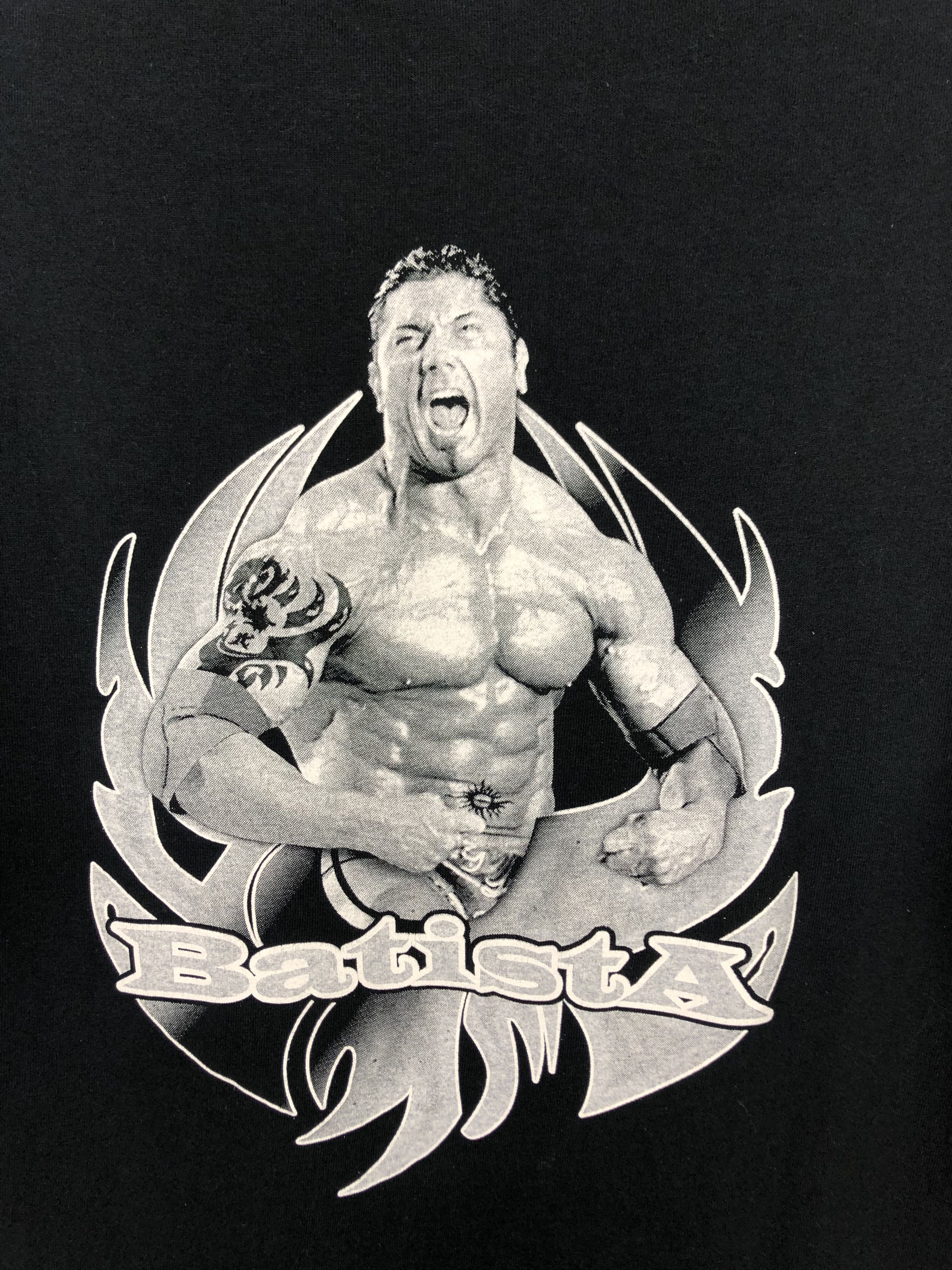 Vintage Vintage 2000's WWE WWF Batista The Animal Black Shirt Tee Size US M / EU 48-50 / 2 - 10 Thumbnail