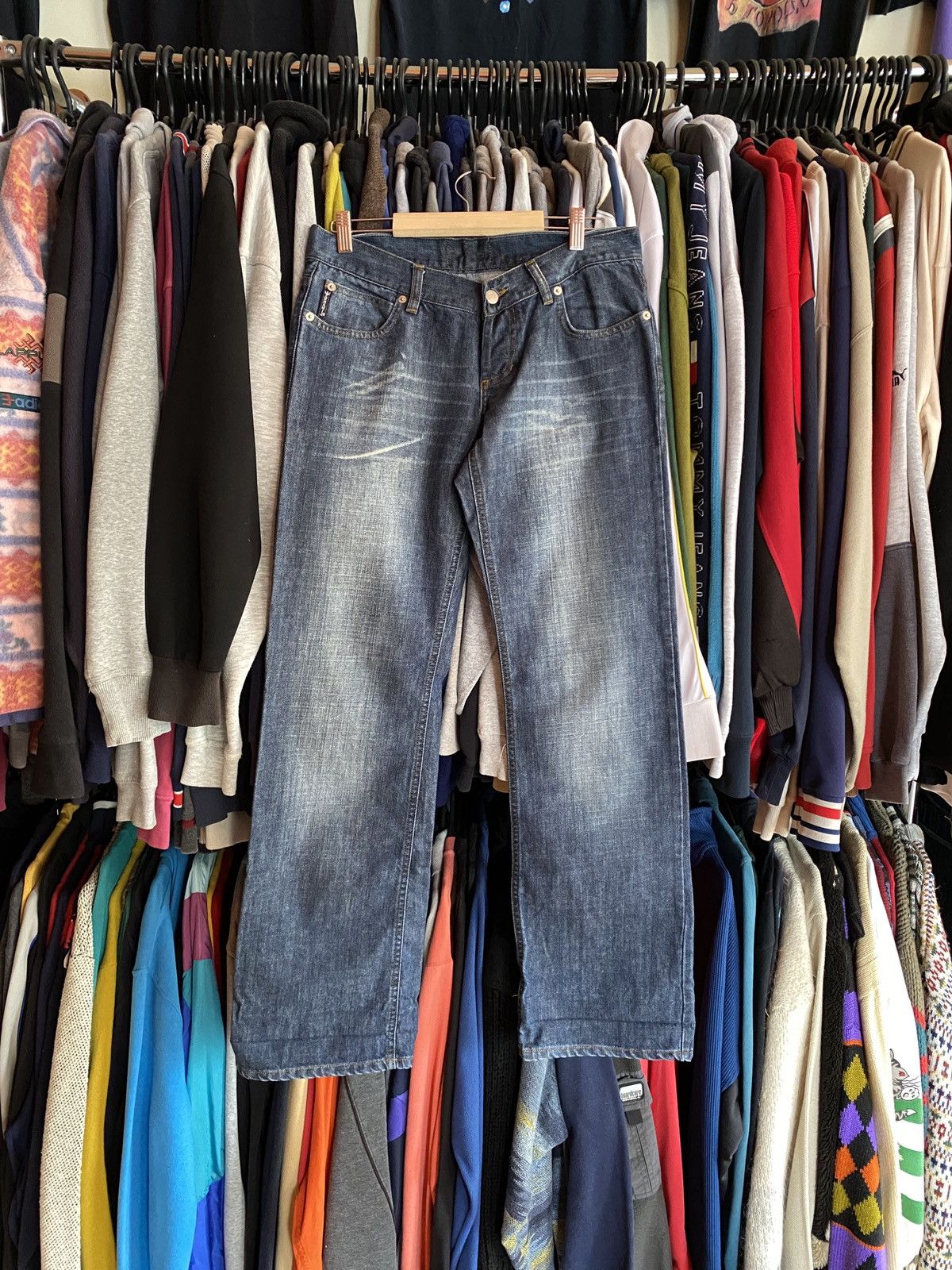 Armani VINTAGE ARMANI FLARED BIG LOGO DENIM JEANS Size 30" / US 8 / IT 44 - 5 Thumbnail