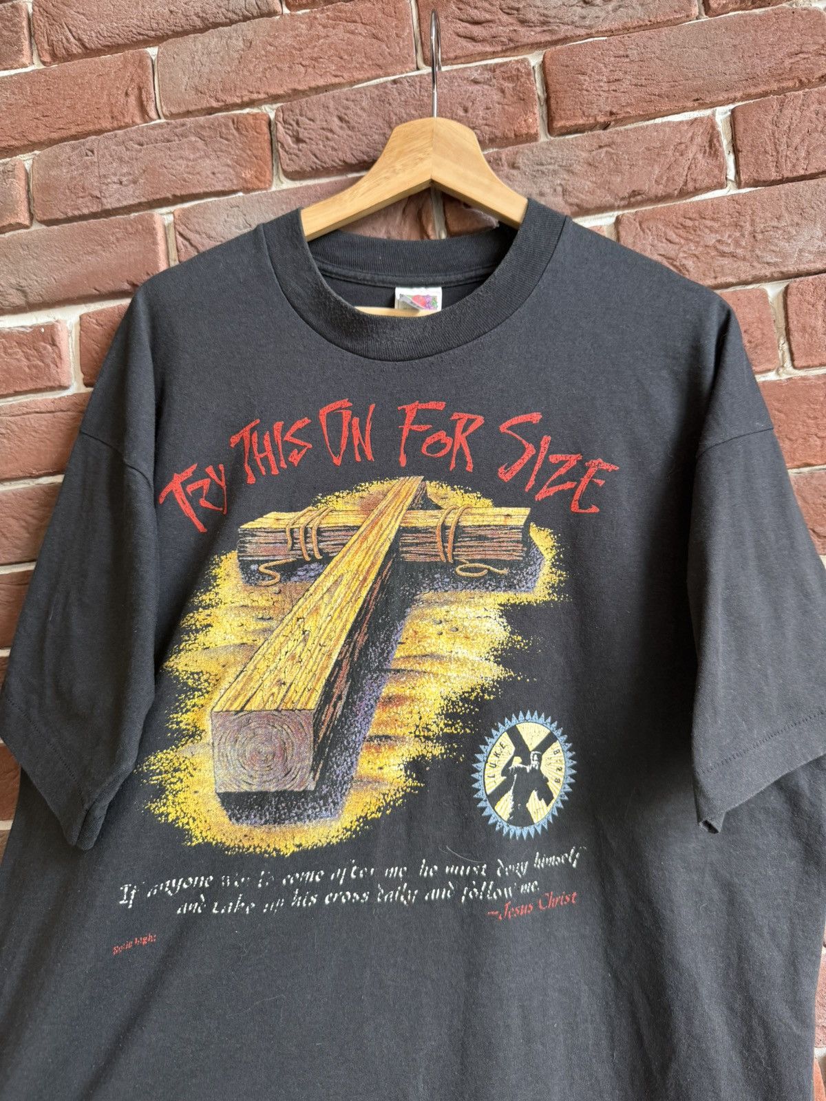 Vintage Vintage 90s Epistles Jesus Christ Cross Try This On Tee XL Size US XL / EU 56 / 4 - 3 Thumbnail