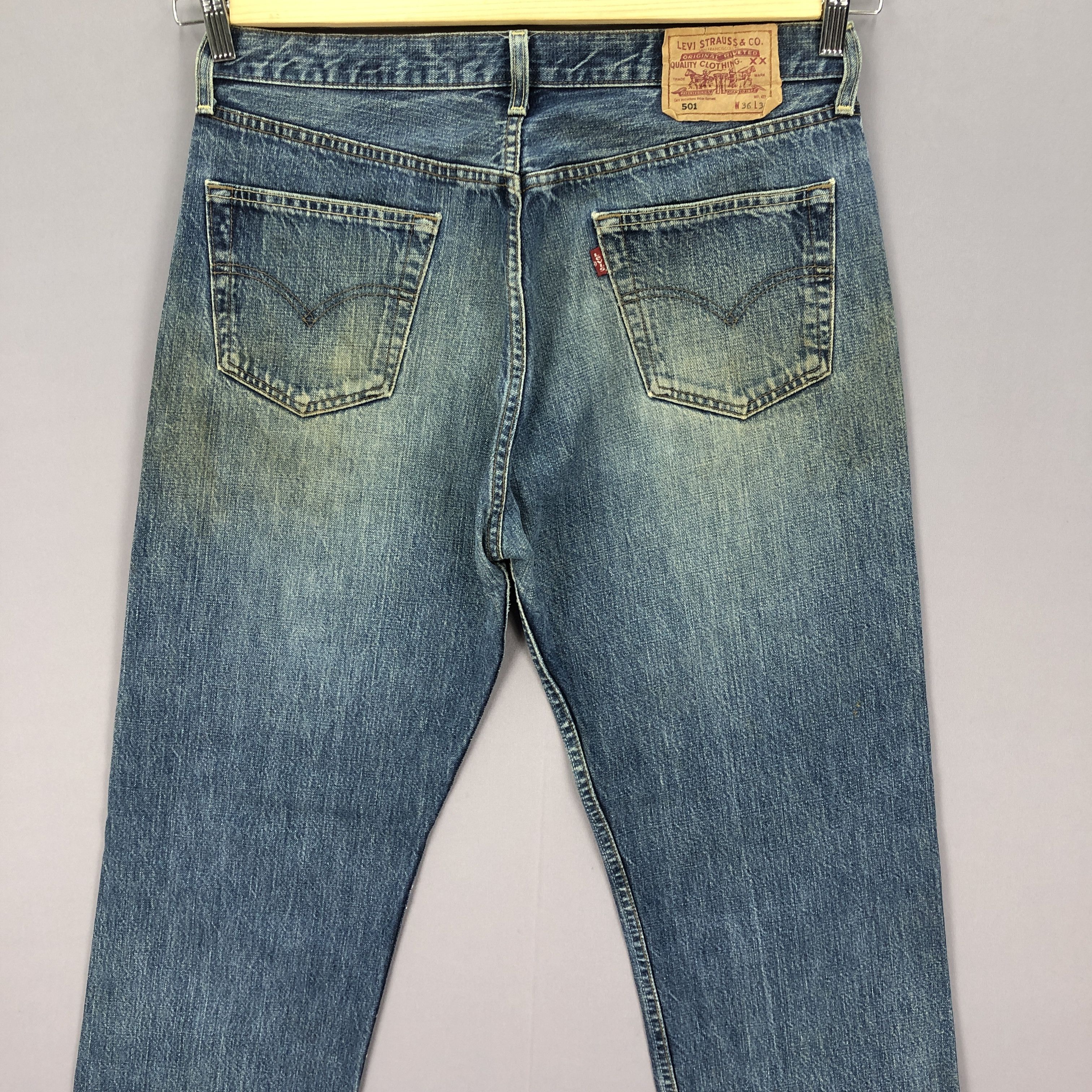 Levi's Vintage 90s Levis 501 Jeans Levi's Stonewash Faded Denim Size US 34 / EU 50 - 4 Thumbnail