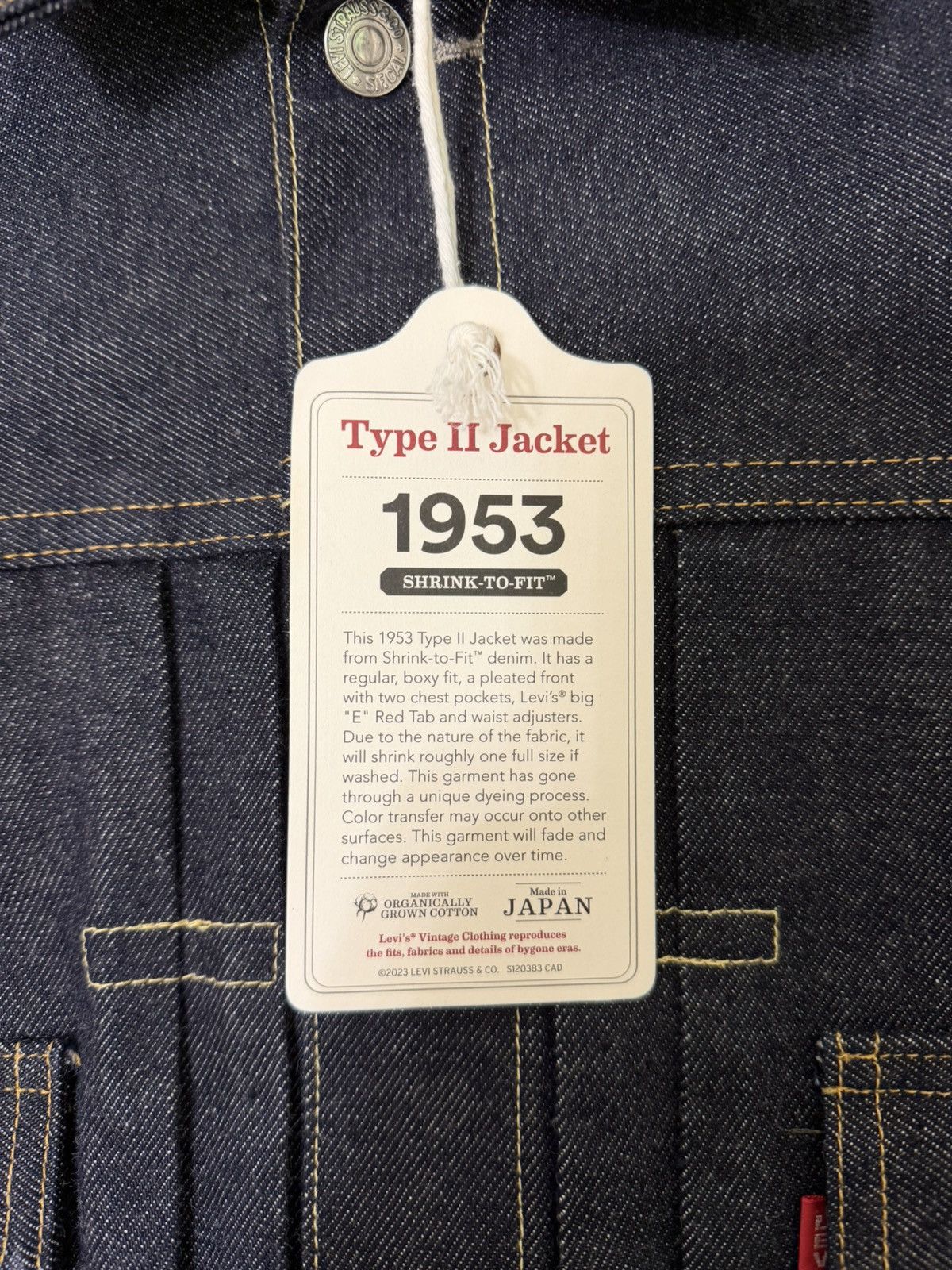 Levi's Levis Type 2 1953 Japanese Raw Denim Jacket Rare Size US M / EU 48-50 / 2 - 4 Thumbnail