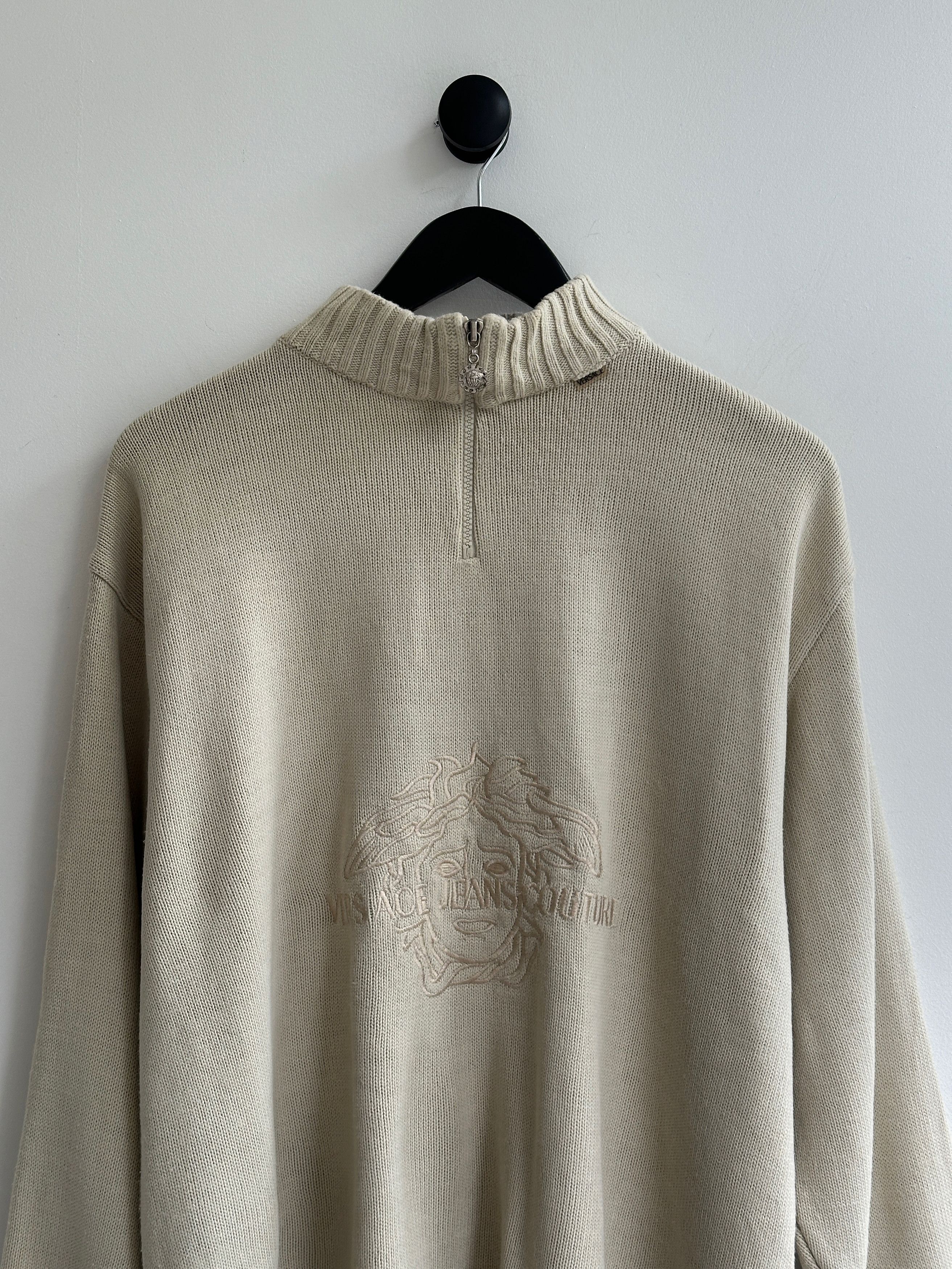Versace Jeans Couture Vintage Versace Jeans Couture Half Zip Sweater Jumper Size US M / EU 48-50 / 2 - 2 Thumbnail