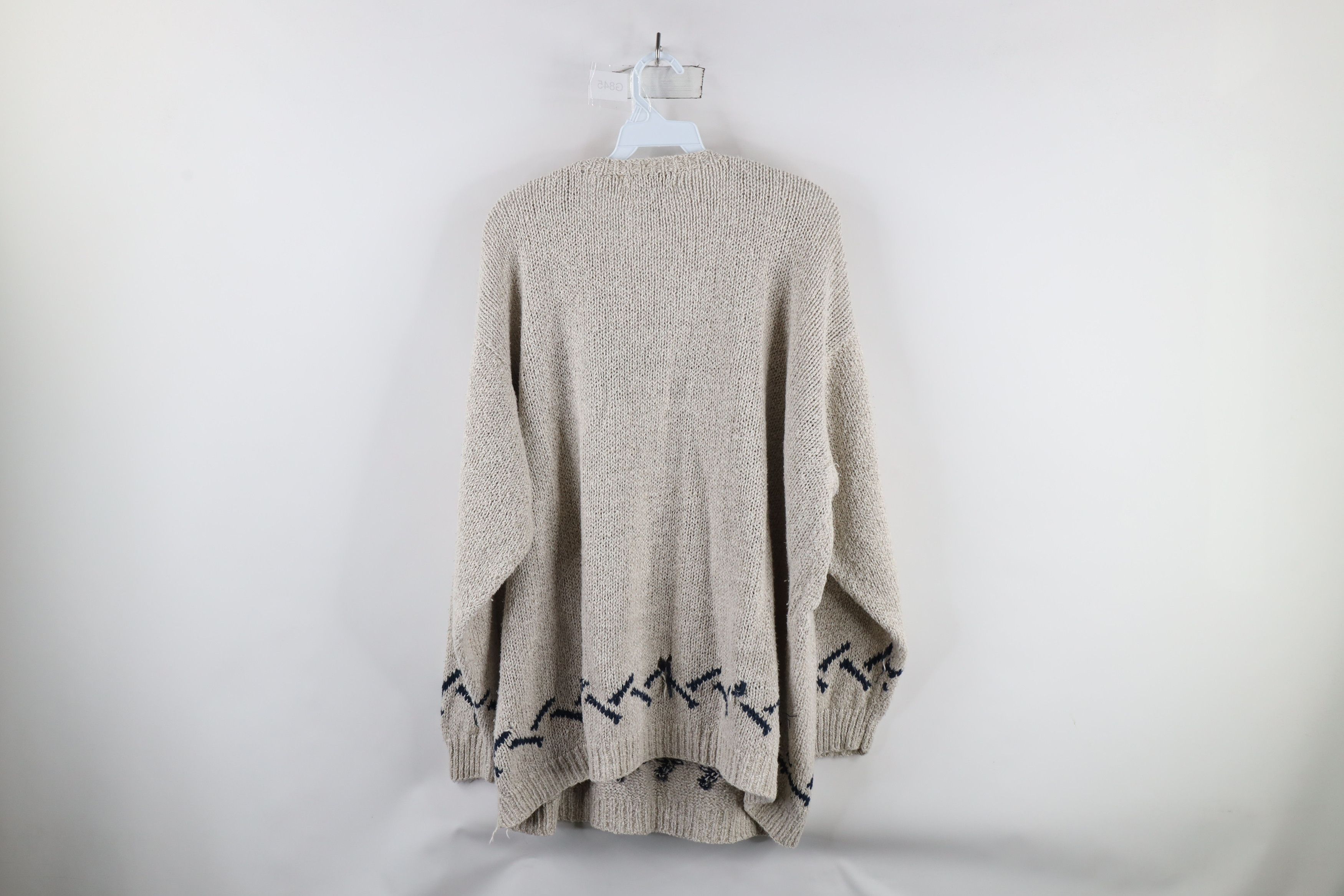 Vintage Vintage 90s Streetwear Blend Hand Knit Tree Skiing Sweater Size XXL / US 16-18 / IT 52-54 - 14 Thumbnail