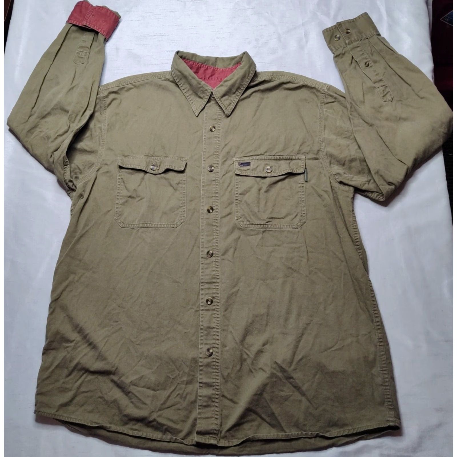 Royal Robbins VINTAGE ROYAL ROBBINS Shirt Men L Olive Drab Outdoor Travel Long Sleeve Button-Up Size US L / EU 52-54 / 3 - 7 Thumbnail