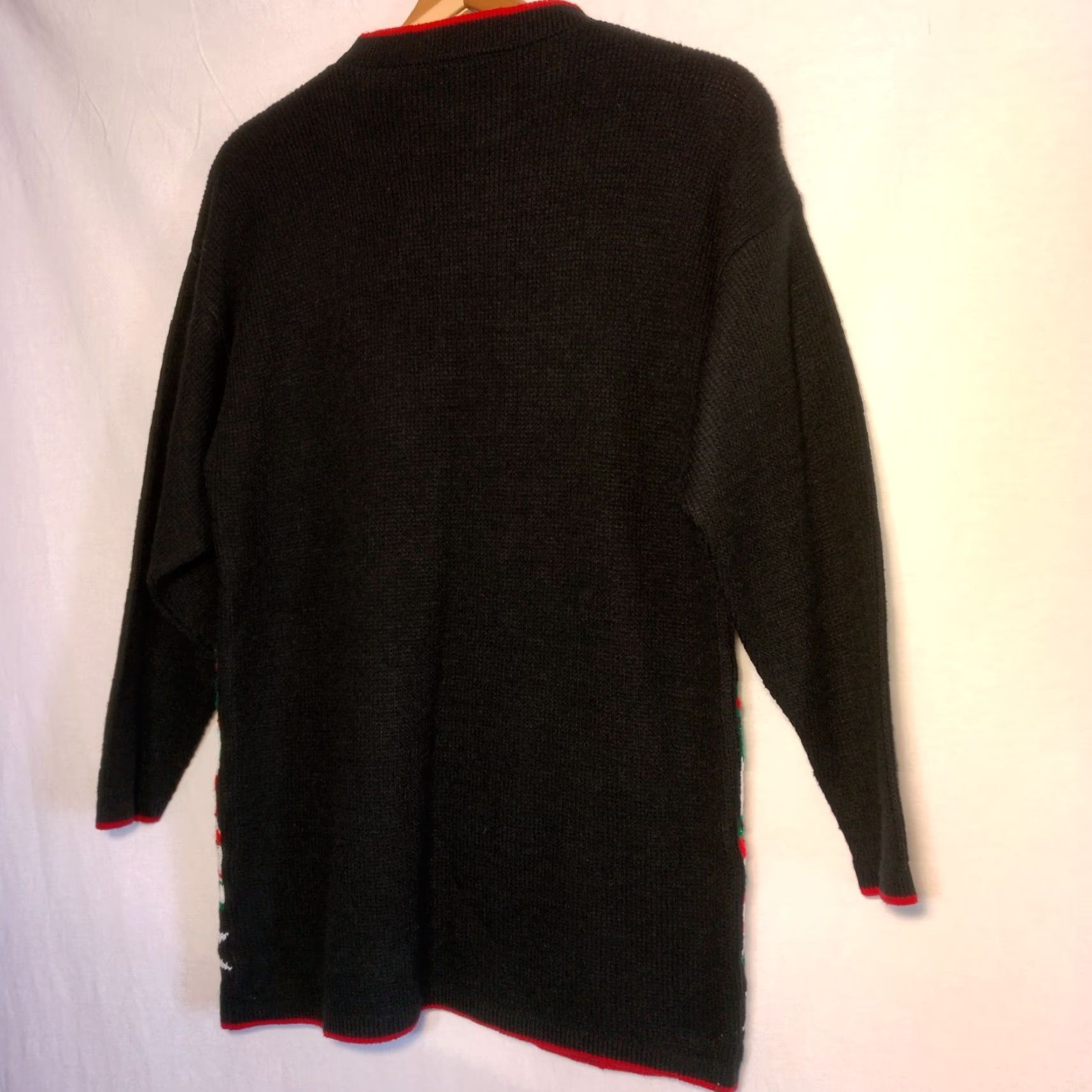 Vintage VINTAGE J.J. Poole Ugly Christmas Sweater Women's Pullover M Black Glitter Snow Village Grannycore Holiday Womens Size M / US 6-8 / IT 42-44 - 2 Thumbnail