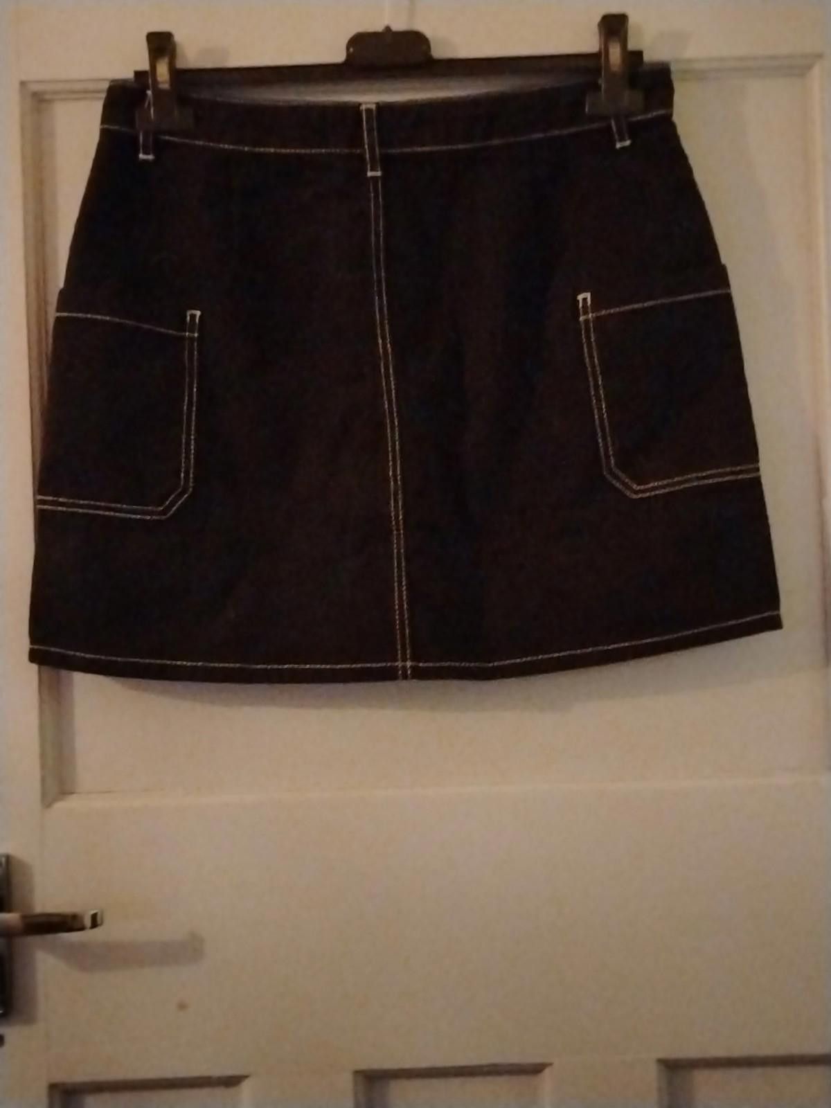 Other BDG black denim mini skirt with contrast stitch UK 10/12 Size 28" / US 6 / IT 42 - 3 Thumbnail