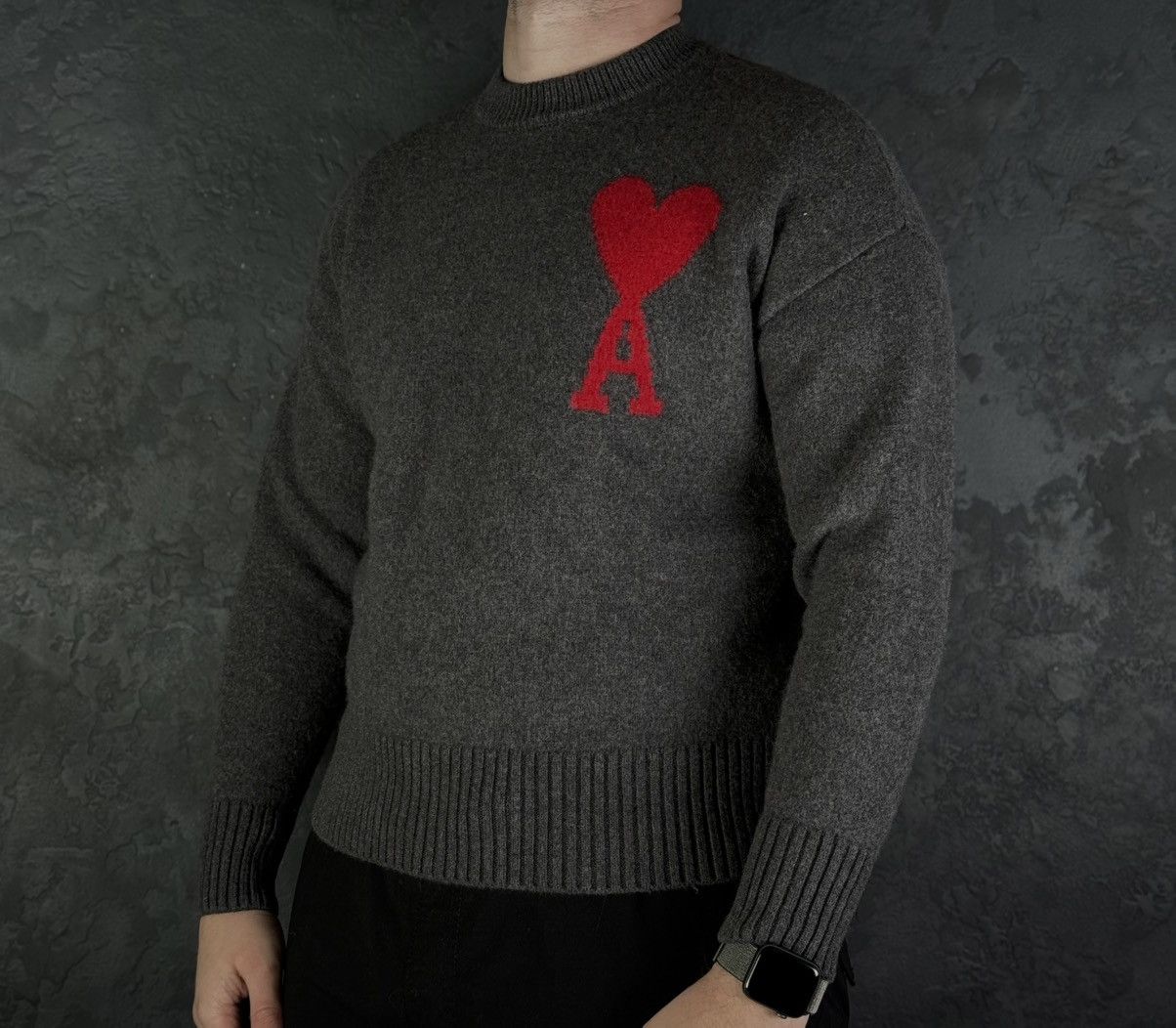 AMI AMI PARIS ADC Logo-Intarsia Virgin Wool Sweater Size US S / EU 44-46 / 1 - 2 Thumbnail