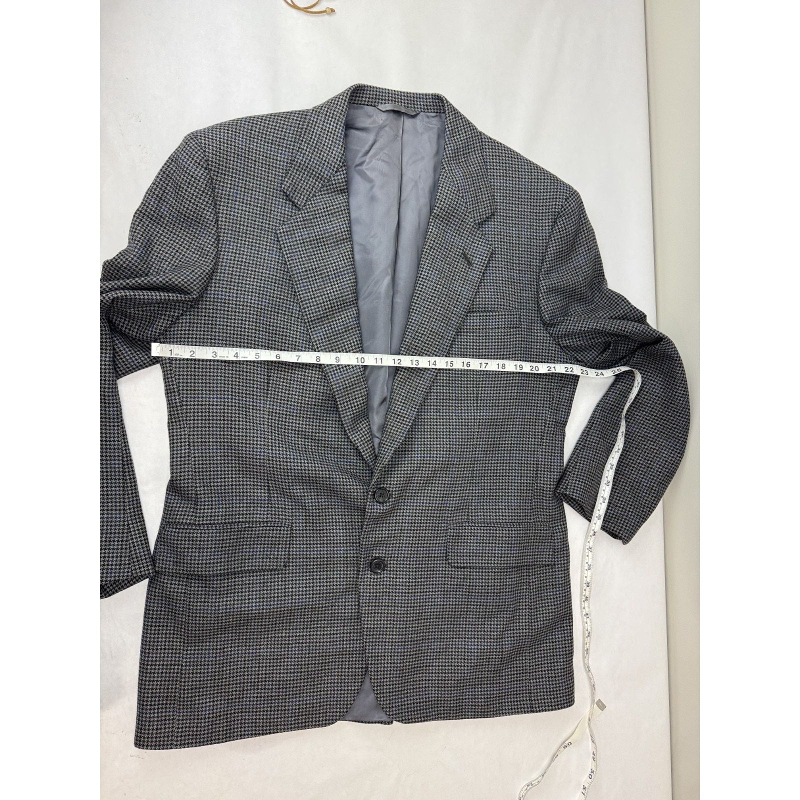 Neiman Marcus Neiman Marcus Wool Blazer Coat Houndstooth Men 42 Long Size 42L - 2 Thumbnail