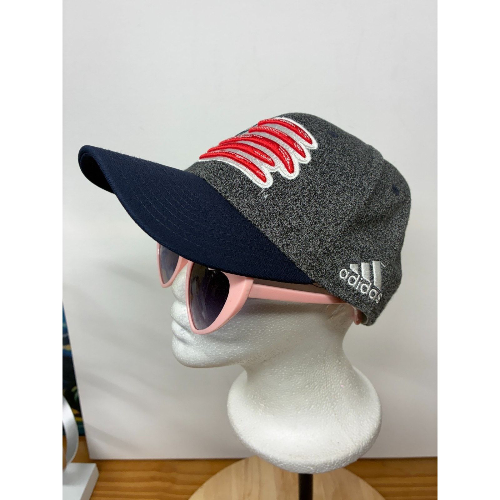 Adidas Adidas MLS New England Revolution FlexFit Hat Gray Navy L/XL Size ONE SIZE - 3 Thumbnail