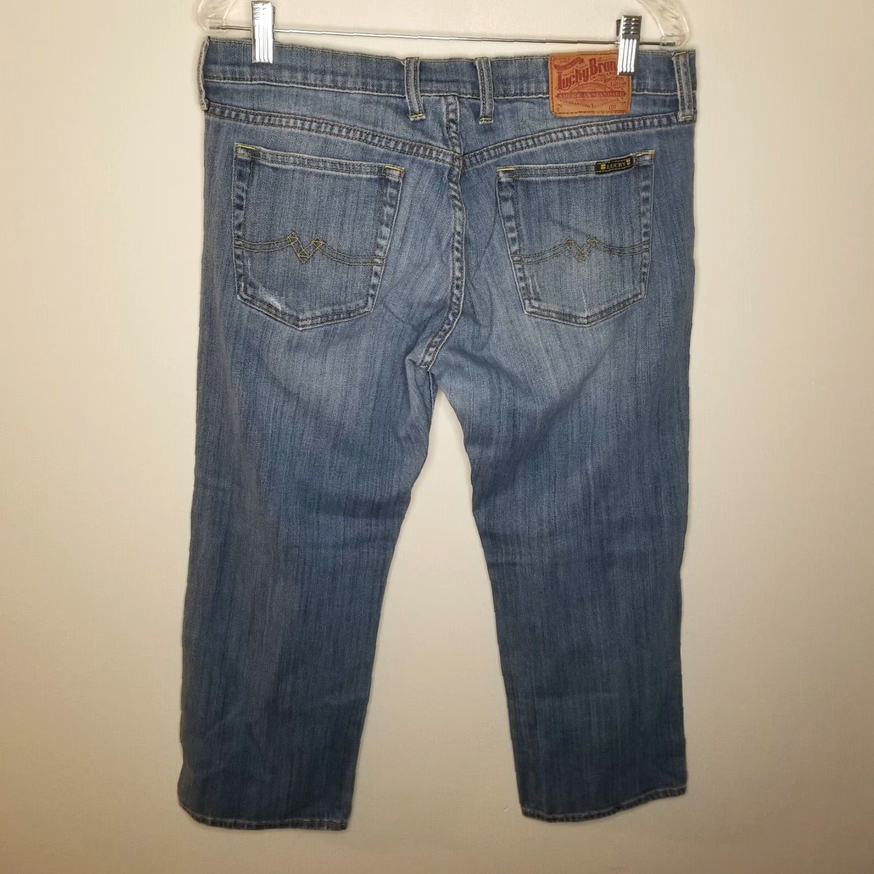 Lucky Brand Lucky Brand Womens Cropped Blue Straight Jeans Size 12 Size 34" / US 12 / IT 48 - 4 Thumbnail