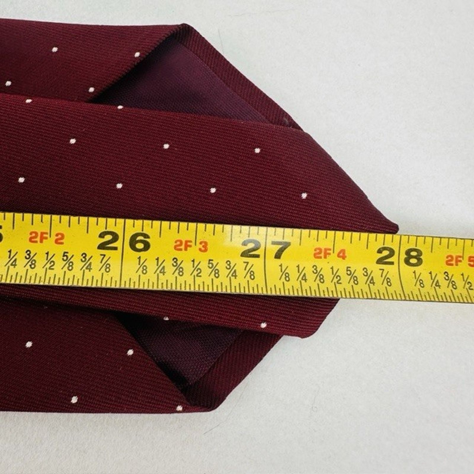 Other Taylor Ltd. Necktie Red(maroon) w/white polka dot Preppy VTG Size ONE SIZE - 11 Thumbnail