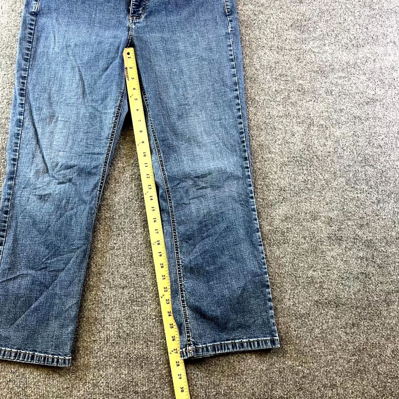 Lee Lee Jeans Women's 16 Petite Blue Denim Stretch Straight Leg Comfort Waistband Size 38" / US 16 / IT 52 - 4 Thumbnail