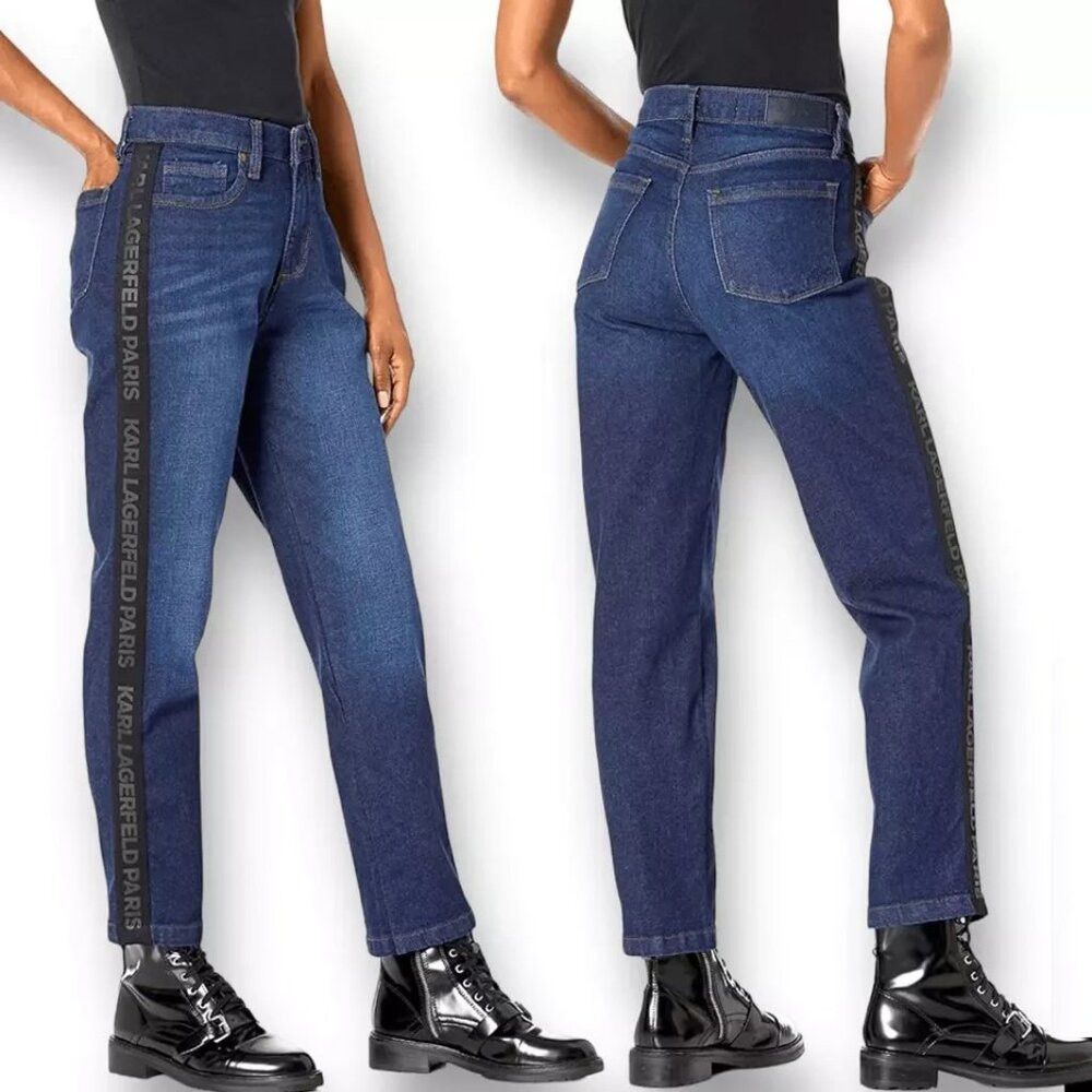 Karl Lagerfeld NWT New $100 Karl Lagerfeld Paris Contrast Logo Taping Jean Size 26" / US 2 / IT 38 - 1 Thumbnail