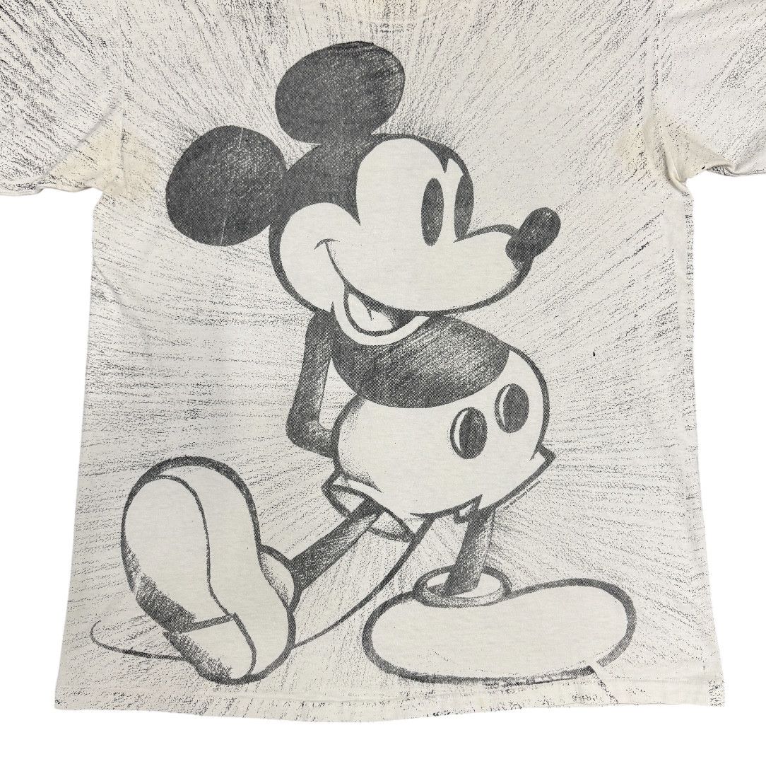Vintage Vintage 90s Mickey Mouse Sketches AOP Shirt Size US XL / EU 56 / 4 - 5 Thumbnail