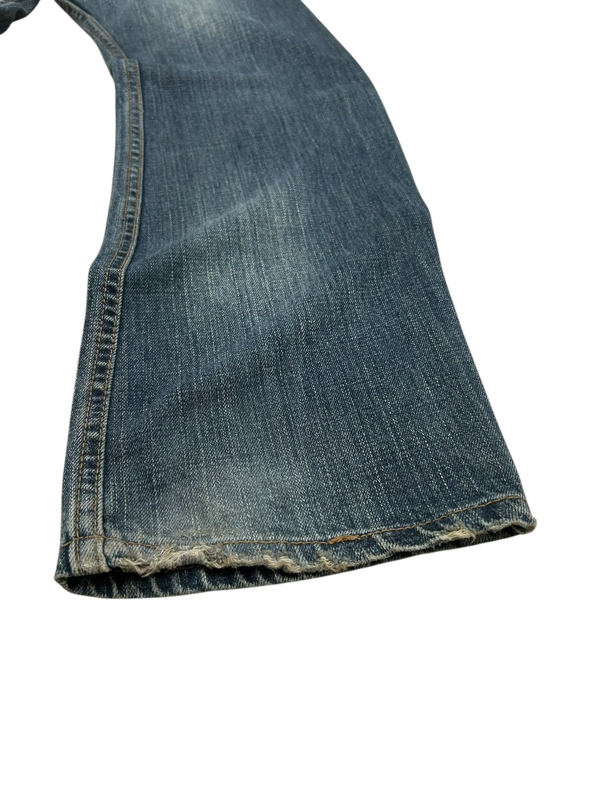 Le Grande Bleu (L.G.B.) Vintage Dominate Double Waist Mud Washed Whisker Clawn Mark Size US 33 - 12 Thumbnail