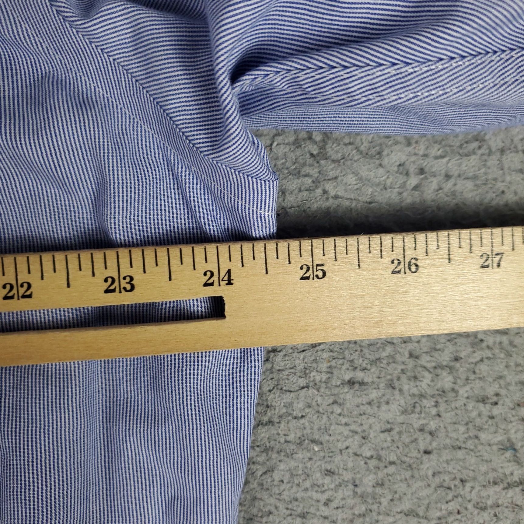 Ralph Lauren Ralph Lauren Dress Shirt Male 16 Blue Stripe Button Up Long Sleeve Non-Iron Regular Fit Adult Medium Blue - Classic American Style Mens Size 42R - 6 Thumbnail