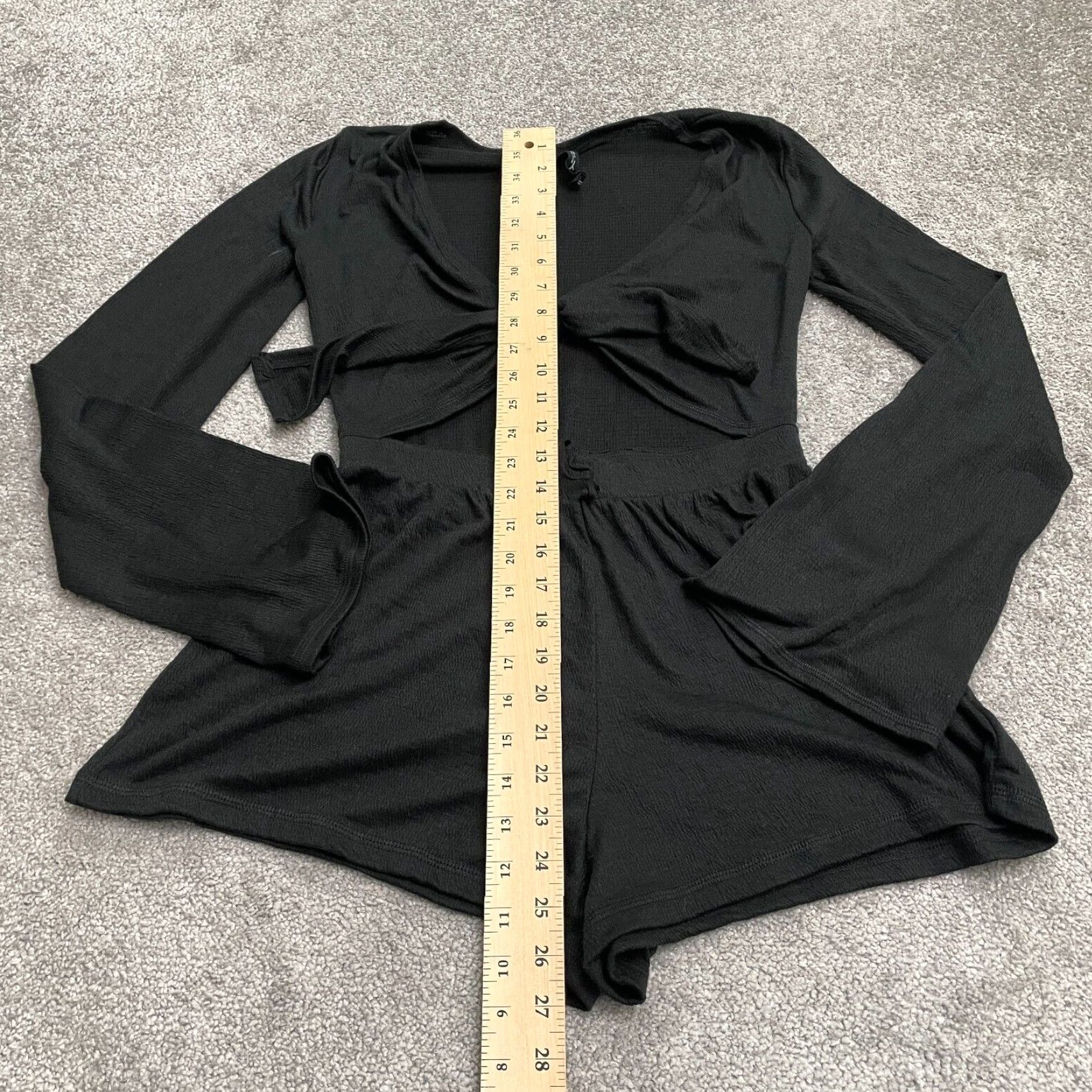 Urban Outfitters Out From Under Urban Outfitters Romper Womens Small Black Tie Front Bell Sleeve Size 28" / US 6 / IT 42 - 5 Thumbnail