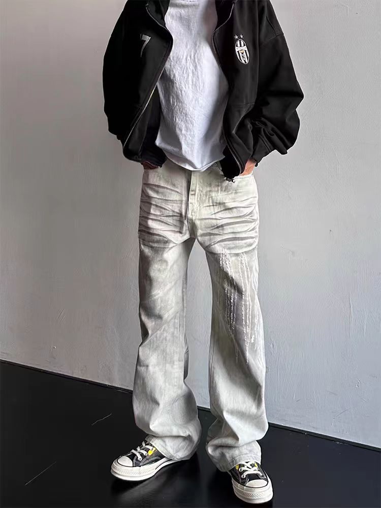 Japanese Brand × Vintage Vintage Street Washed Dirty Dye Design White Jeans Size US 30 / EU 46 - 1 Thumbnail