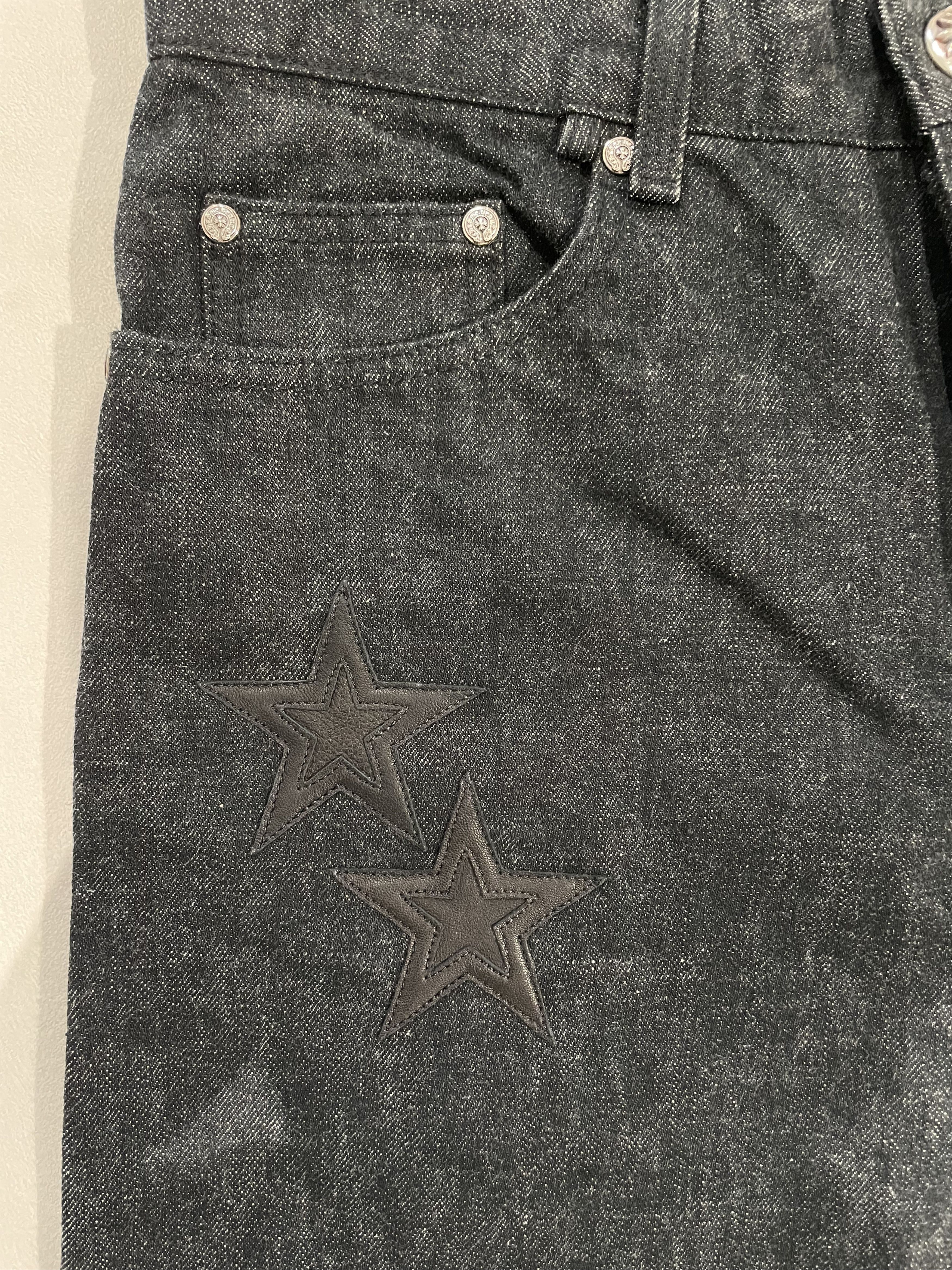 Chrome Hearts Chrome Hearts Black Star Leather Patch Dark Grey Jeans Size US 32 / EU 48 - 9 Thumbnail