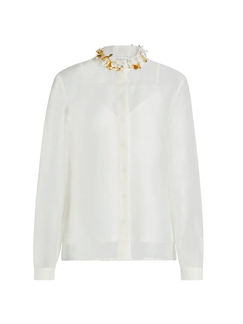Zimmermann oc11z0226 Illuminate Embellished Shirt In Ivory Size L / US 10 / IT 46 - 1 Thumbnail