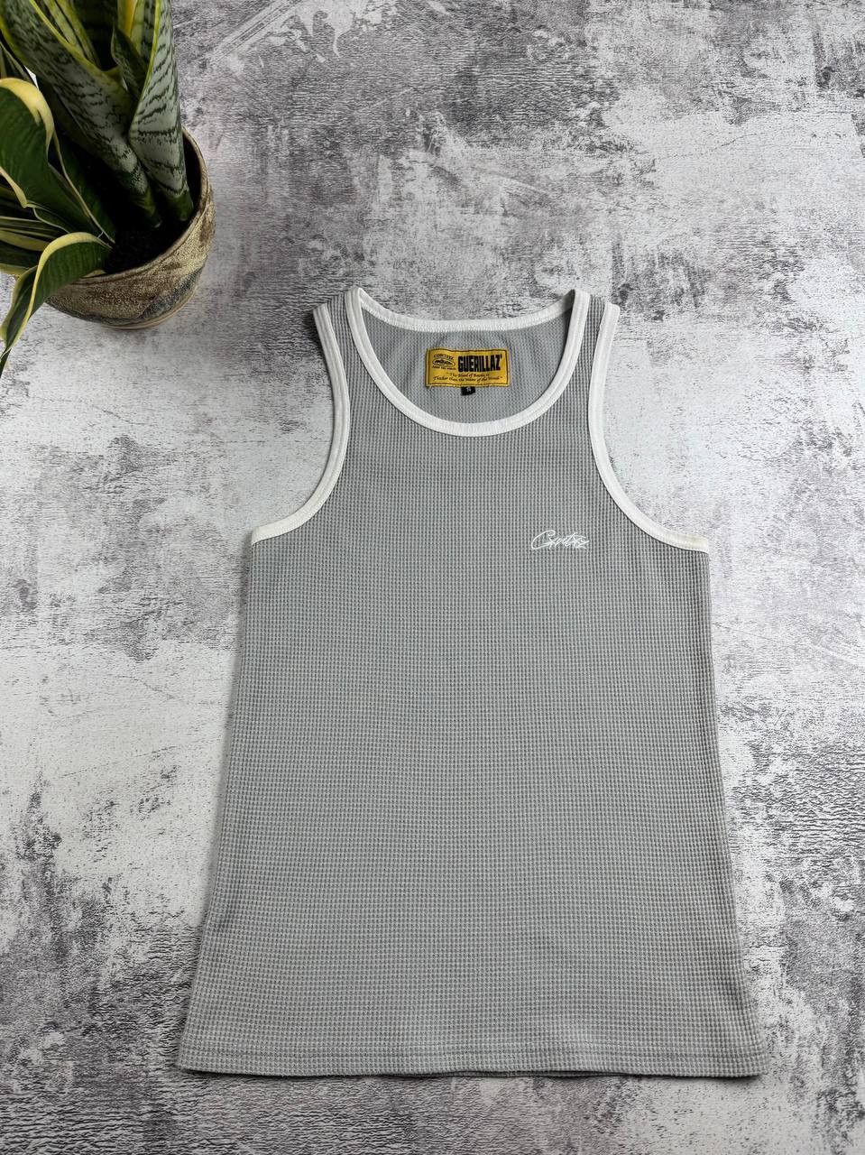 Corteiz Corteiz Alcatraz Guerillaz Gray Small Waffle Tank Top Sleeveless Jersey T Shirt Size US S / EU 44-46 / 1 - 4 Thumbnail