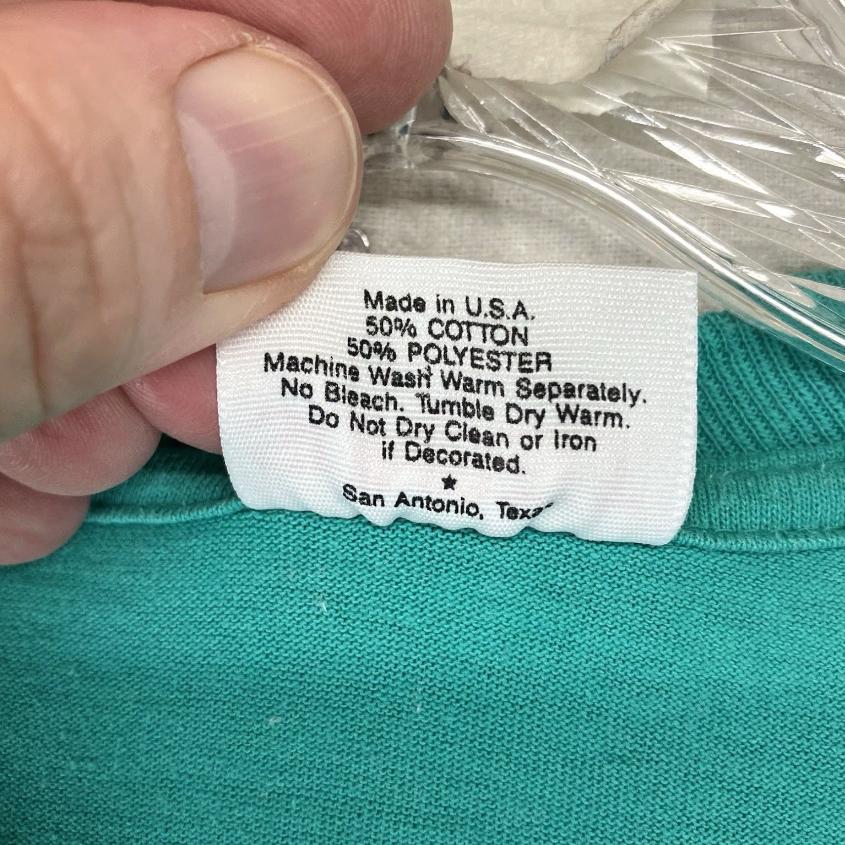 Altea Vintage Single Stitch T Shirt Blank XL 90s USA Made Teal Colour 48x30 Size US XL / EU 56 / 4 - 5 Thumbnail