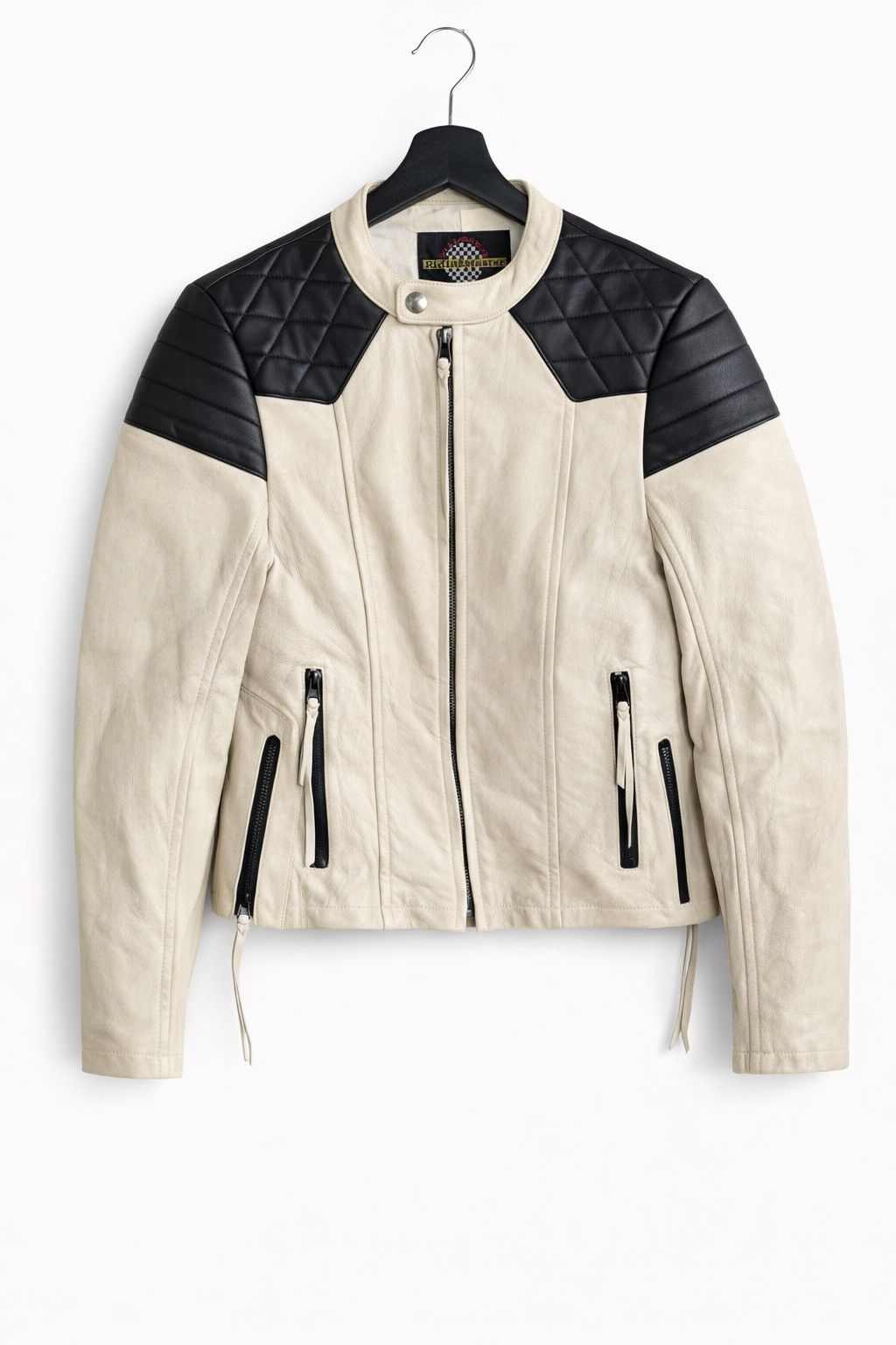 Designer × Streetwear × Vintage Pearled Ivory Grained Leather