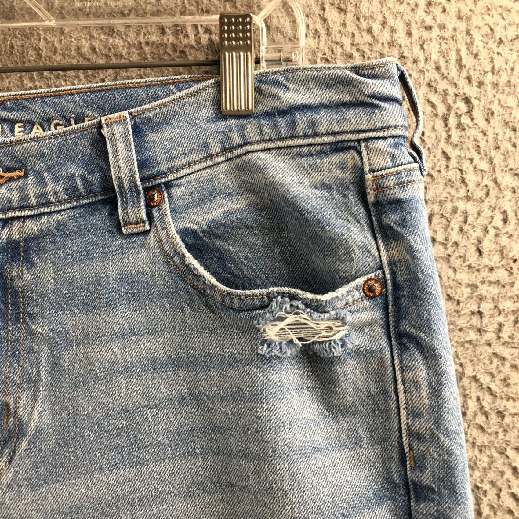 American Eagle Outfitters American Eagle Outfitters Straight Jeans Womens 14 Blue Mid Rise Denim 36x30 Regular Waist 5-Pocket Size 36" / US 14 / IT 50 - 4 Thumbnail
