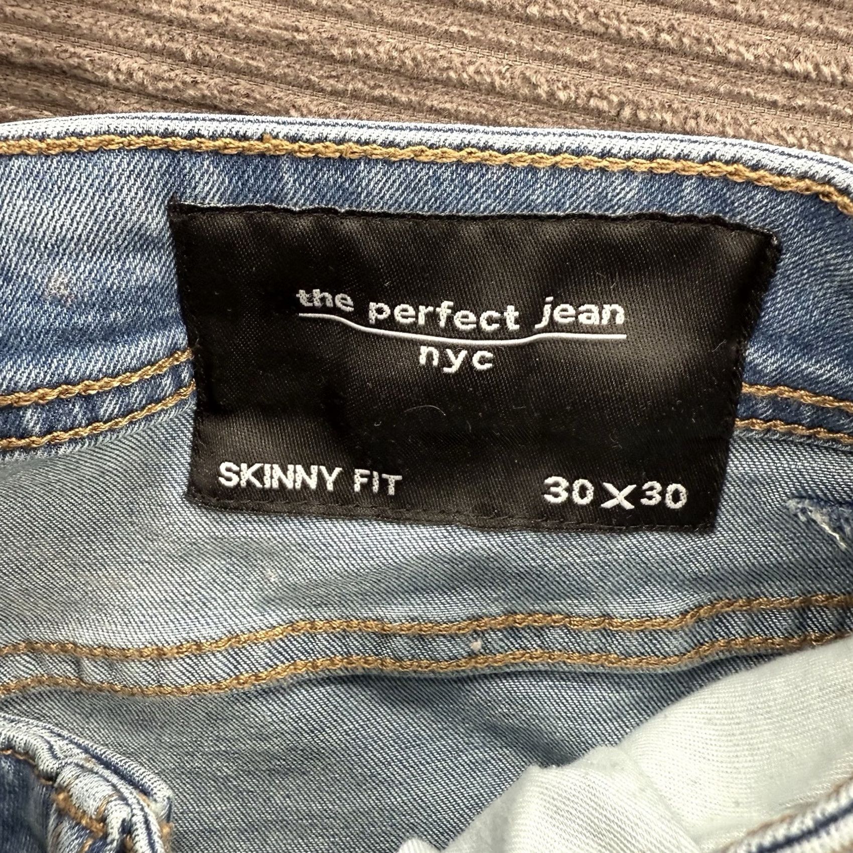 Vintage The Perfect Jean Jeans Slim 30/30 30 Inseam Blue Cotton Denim City Logo Mens Skinny Fit Size US 30 / EU 46 - 3 Thumbnail