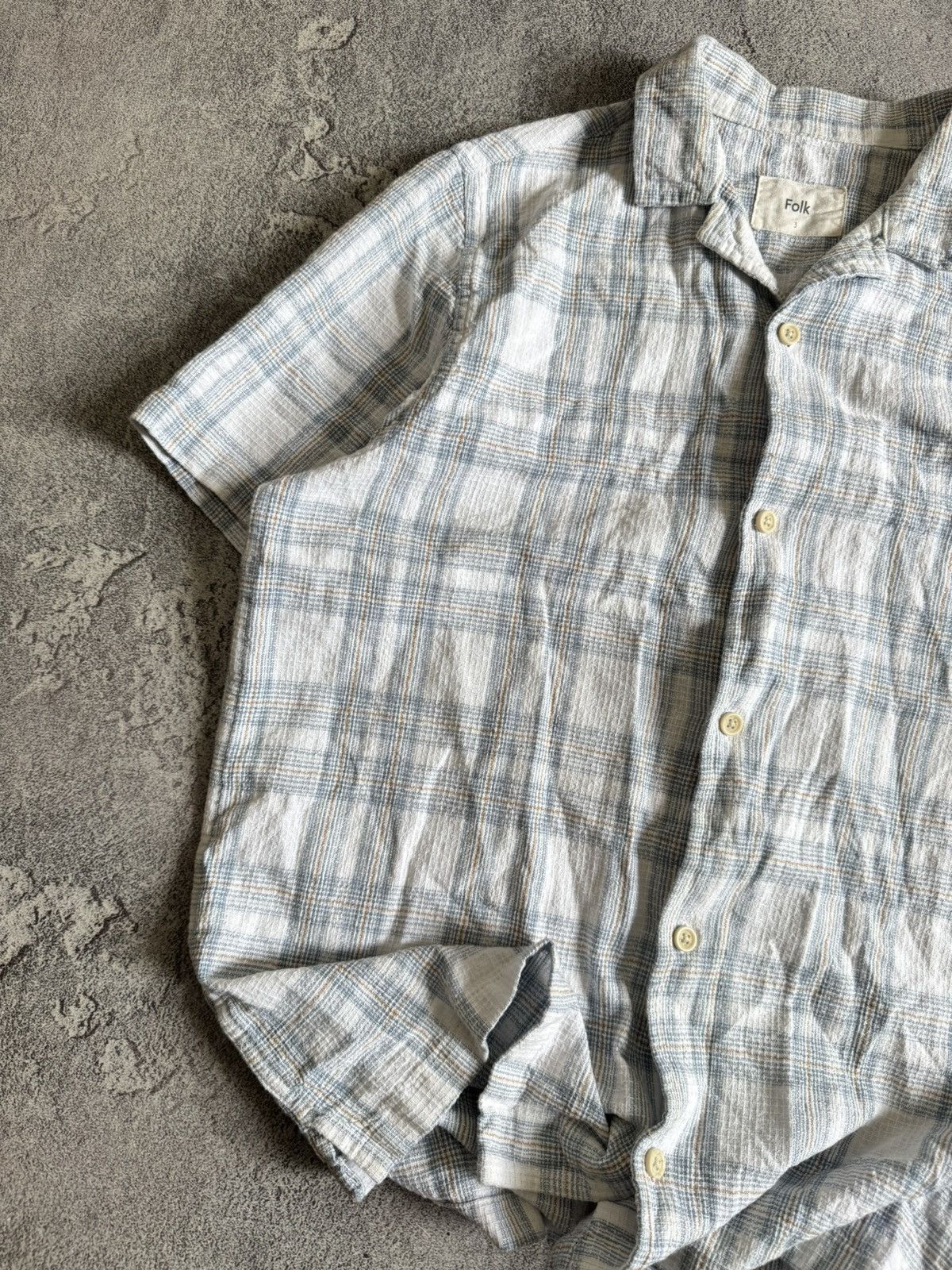 Folk Folk 3size linen button up casual shirt polo short sleeve Size US M / EU 48-50 / 2 - 2 Thumbnail