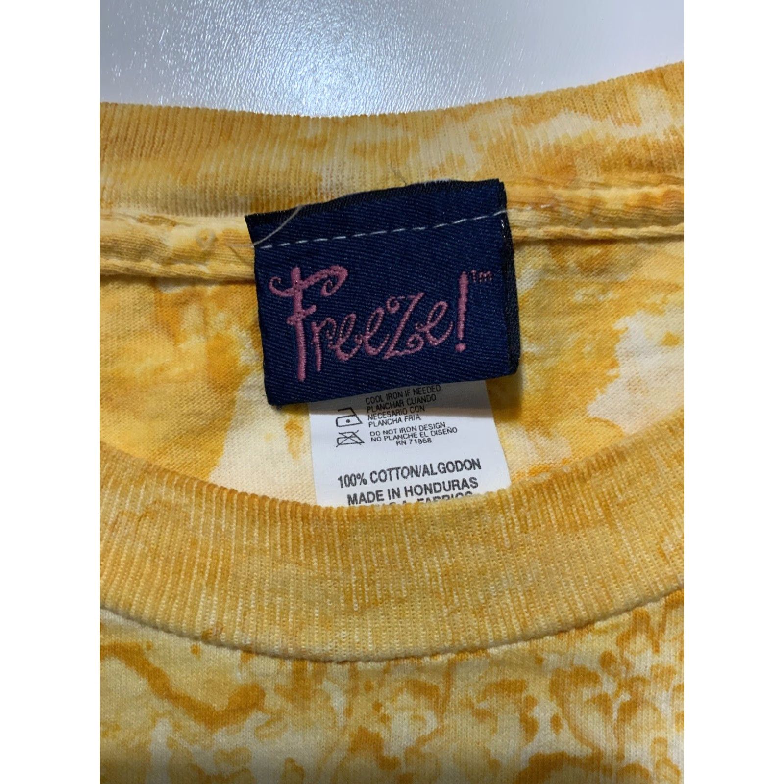 Vintage VINTAGE Freeze Tag 90s Y2K AOP S/S Crewneck T-Shirt L Mens Yellow Burst Orange Yellow - 50x28.5 Size US L / EU 52-54 / 3 - 5 Thumbnail