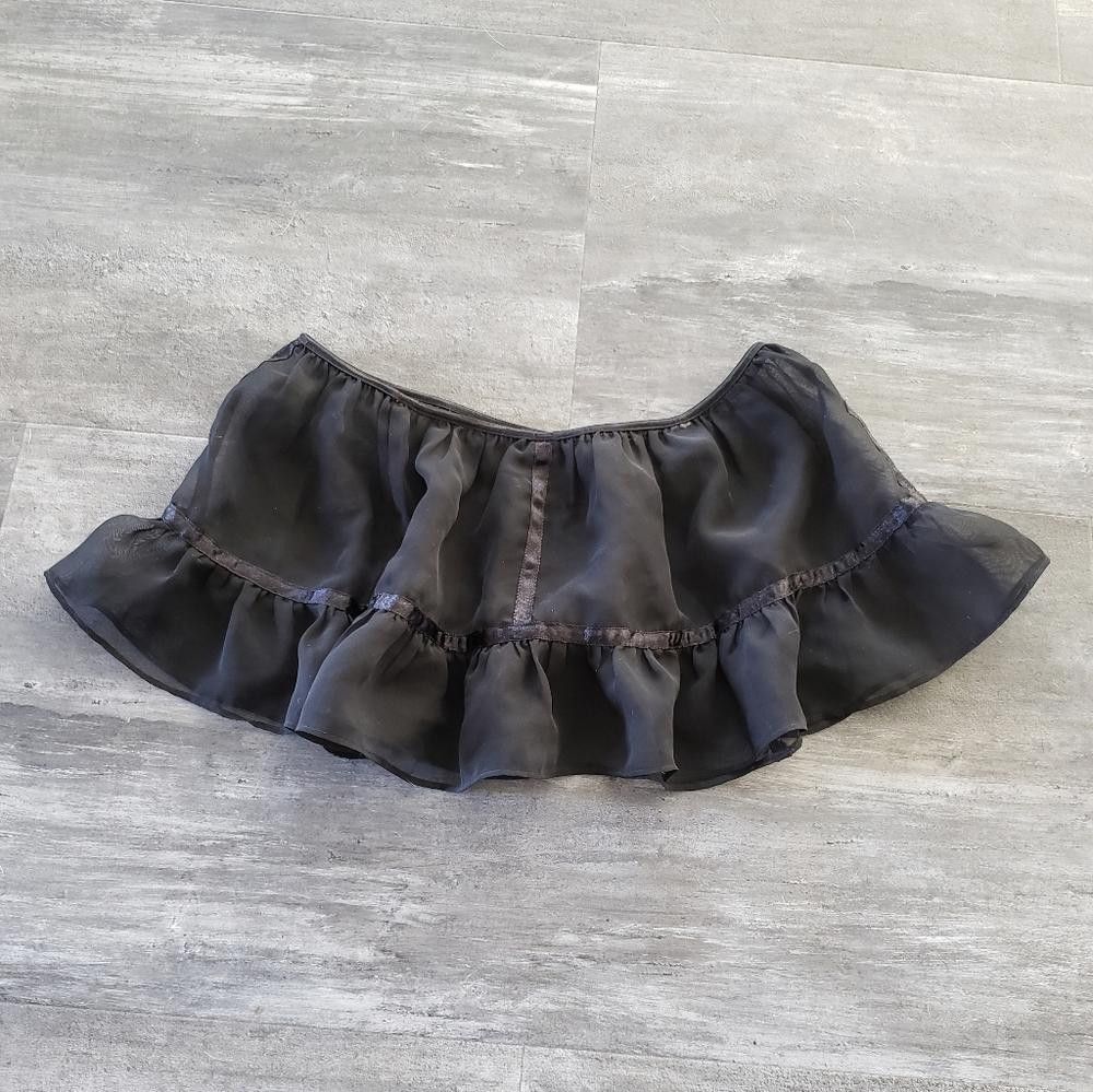 Designer Black Ribbon Detailed Sheer Pajama Mini Size ONE SIZE - 2 Thumbnail