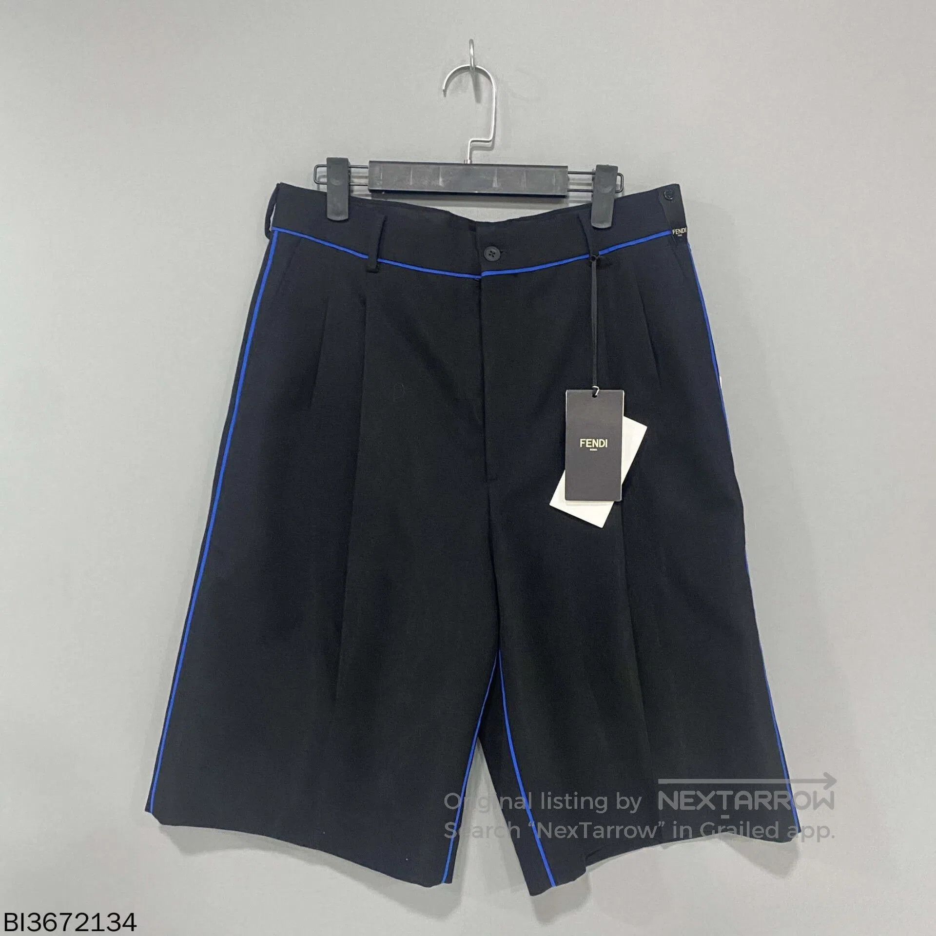 Fendi black shorts with blue stripes by Fendi. Size US 32 / EU 48 - 1 Thumbnail