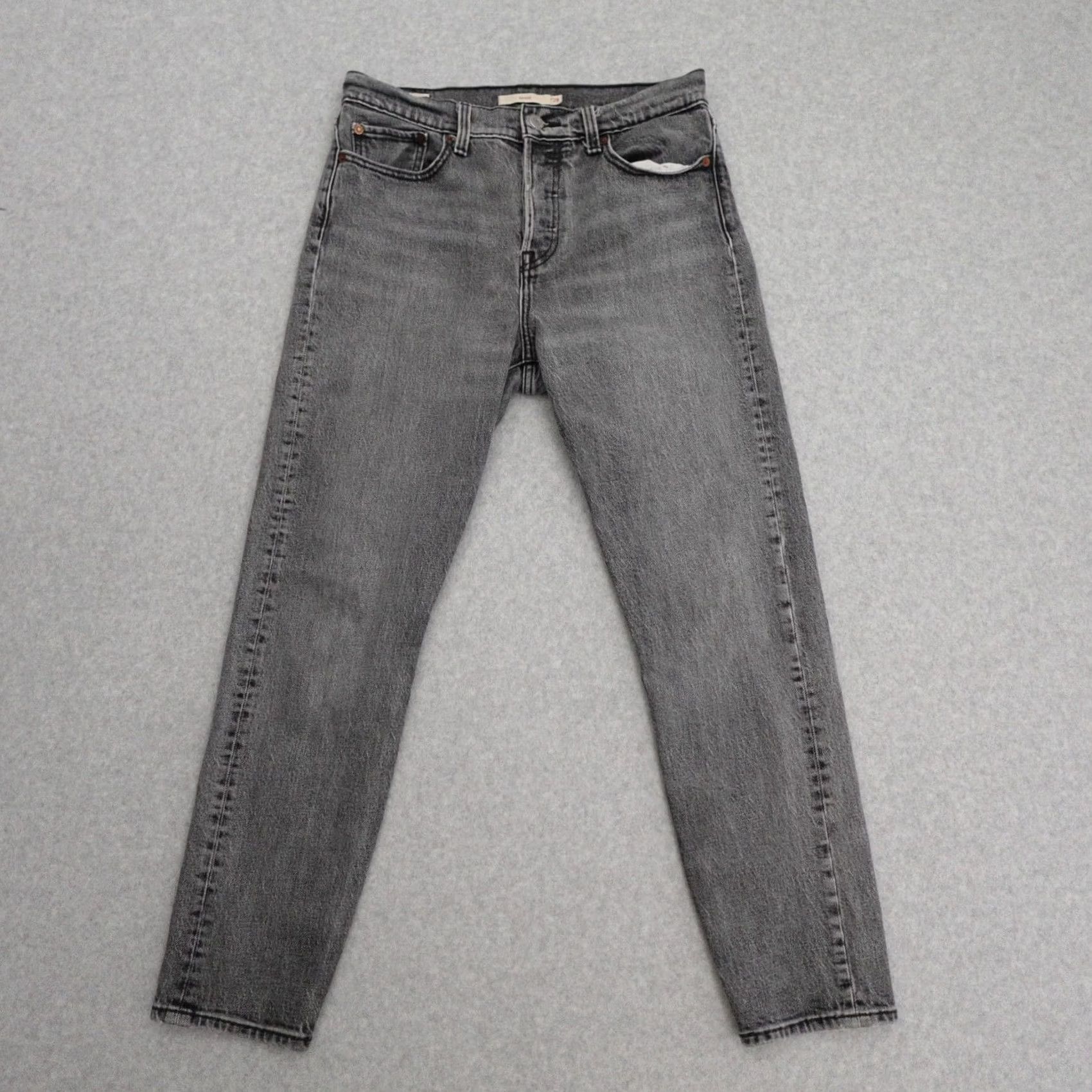 Levi's LEVI'S Jeans Womens 28 Gray Wash Wedgie Big "E" Button Fly Regular Fit Tapered Pants XS? Size 28" / US 6 / IT 42 - 2 Thumbnail
