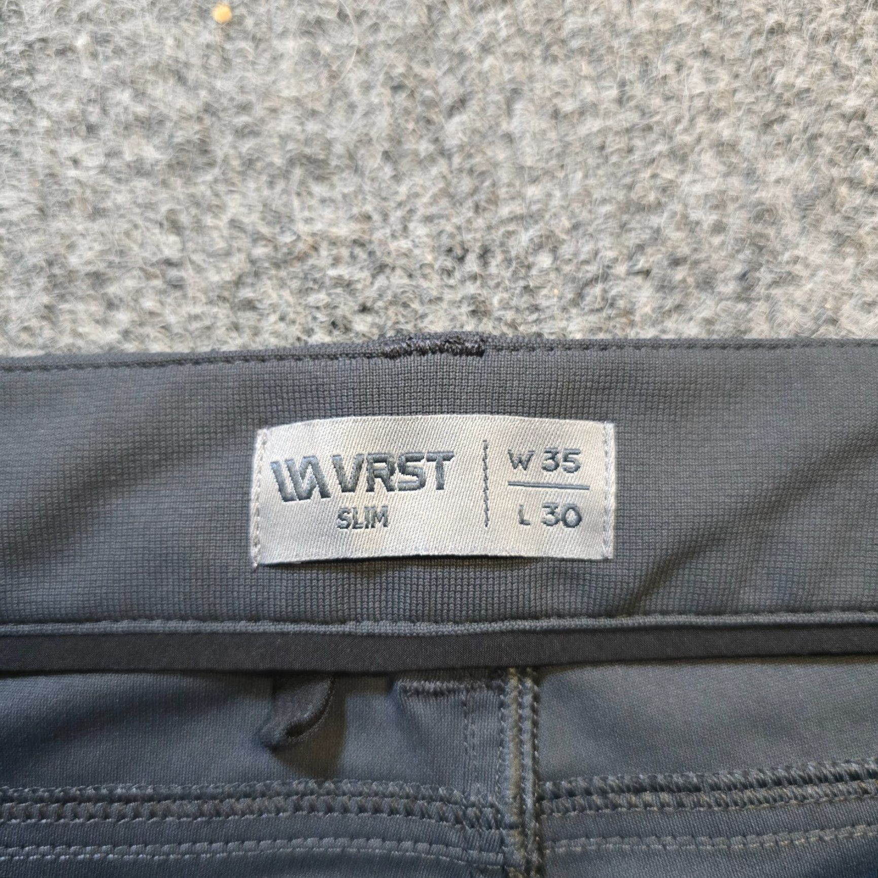Vintage VRST Pants Mens 35X30 Gray Tapered Stretch Tech Performance Capsule Career Chino 5-Pocket Logo Casual Mens Regular Waist 34-30 Inseam 30 Size US 35 - 4 Thumbnail
