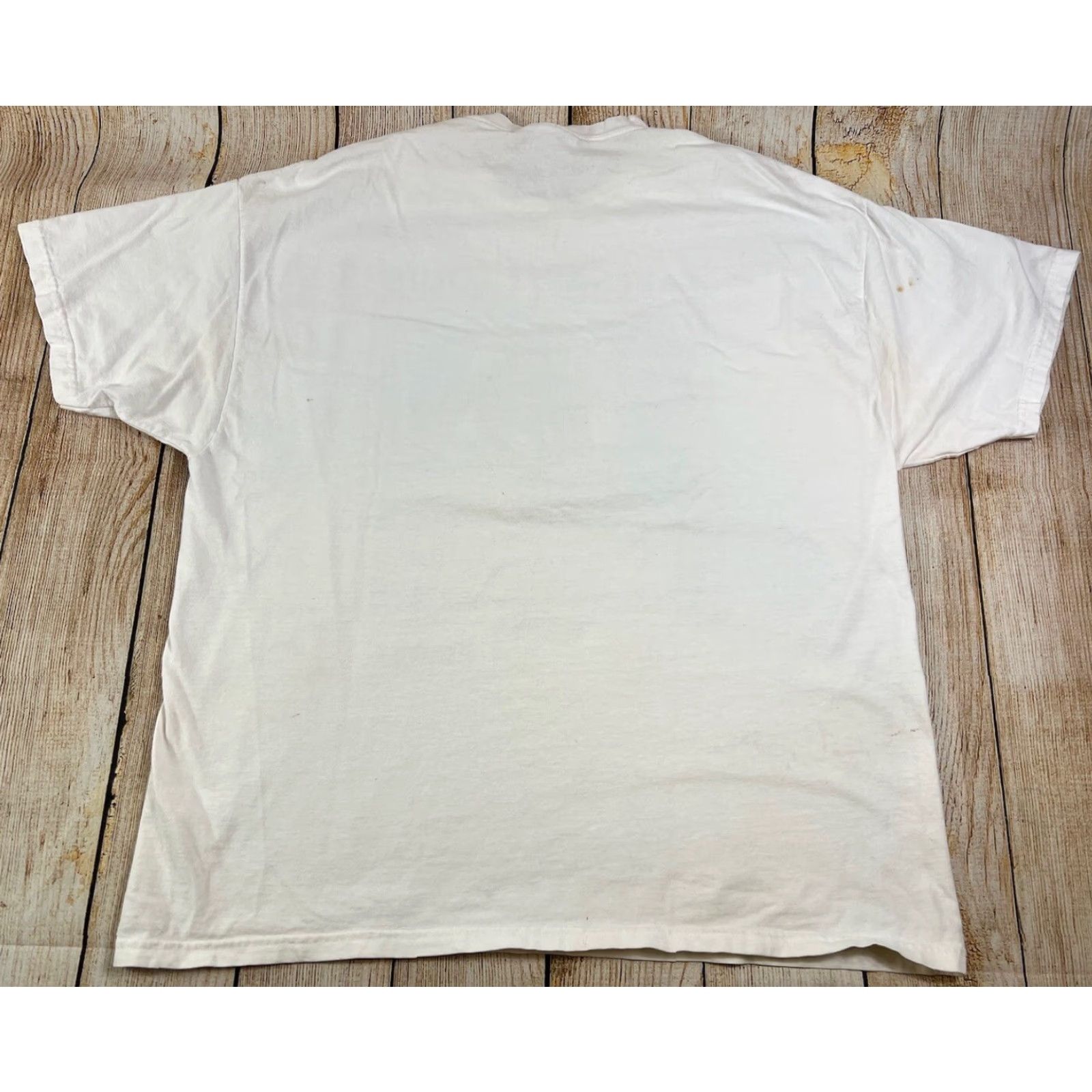 Hanes VINTAGE Hanes White T-Shirt XL Men's Short Sleeve Crew Neck Graphic Print STL 2003 Blue Pattern USA Outdoor 2003 Century Size US XL / EU 56 / 4 - 2 Thumbnail