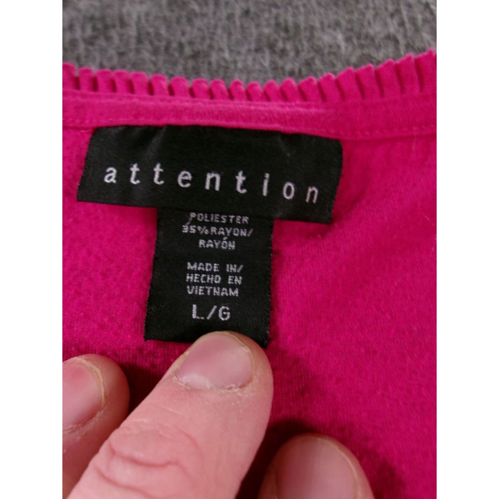 Vintage Attention Dress Womens L Fuchsia Pleated Front Scoop Neck Sleeveless Tank Rayon Dress Size L / US 10 / IT 46 - 7 Thumbnail