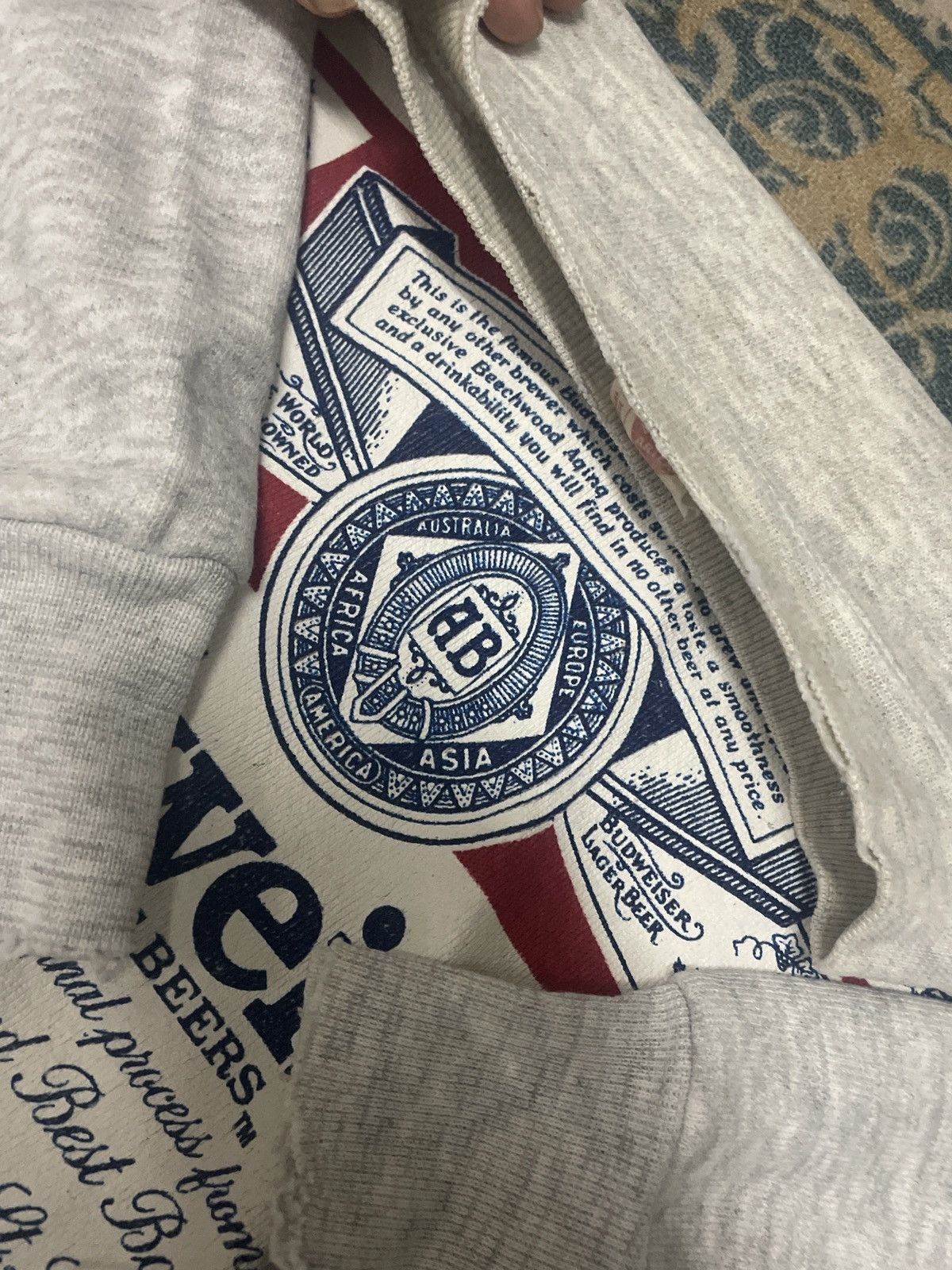 Budweiser × Vintage Vintage Budweiser Distressed Style Sweatshirt Size US L / EU 52-54 / 3 - 8 Thumbnail