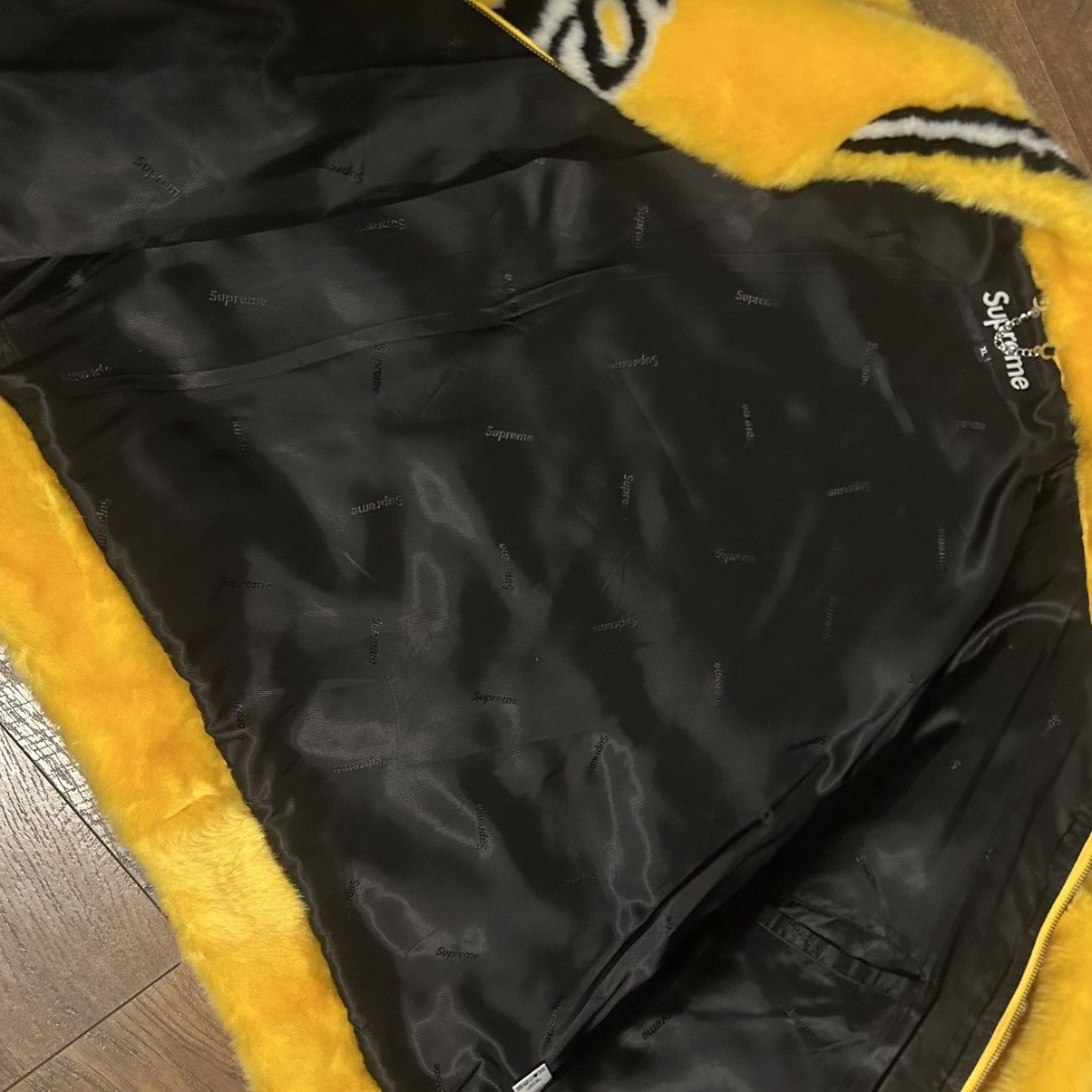 Supreme Supreme SS20 Faux Fur Varsity Jacket Yellow Size US XL / EU 56 / 4 - 6 Thumbnail